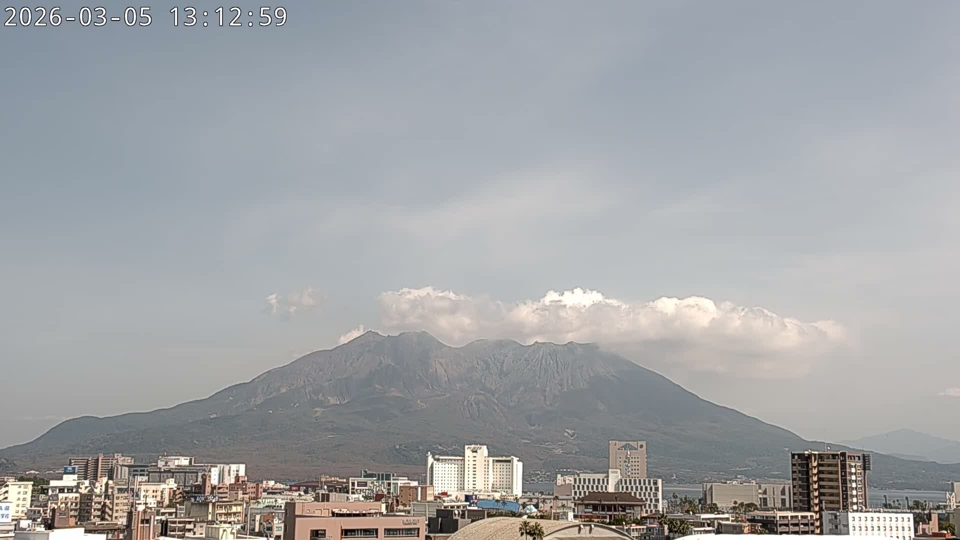 Kagoshima City Skyline & Sakurajima Living Volcano View ( 鹿児島市街のスカイラインと桜島の活火山 ) Live Cam - Kamoikeshinmachi, Kagoshima, Kagoshima Prefecture, Kyushu, Japan