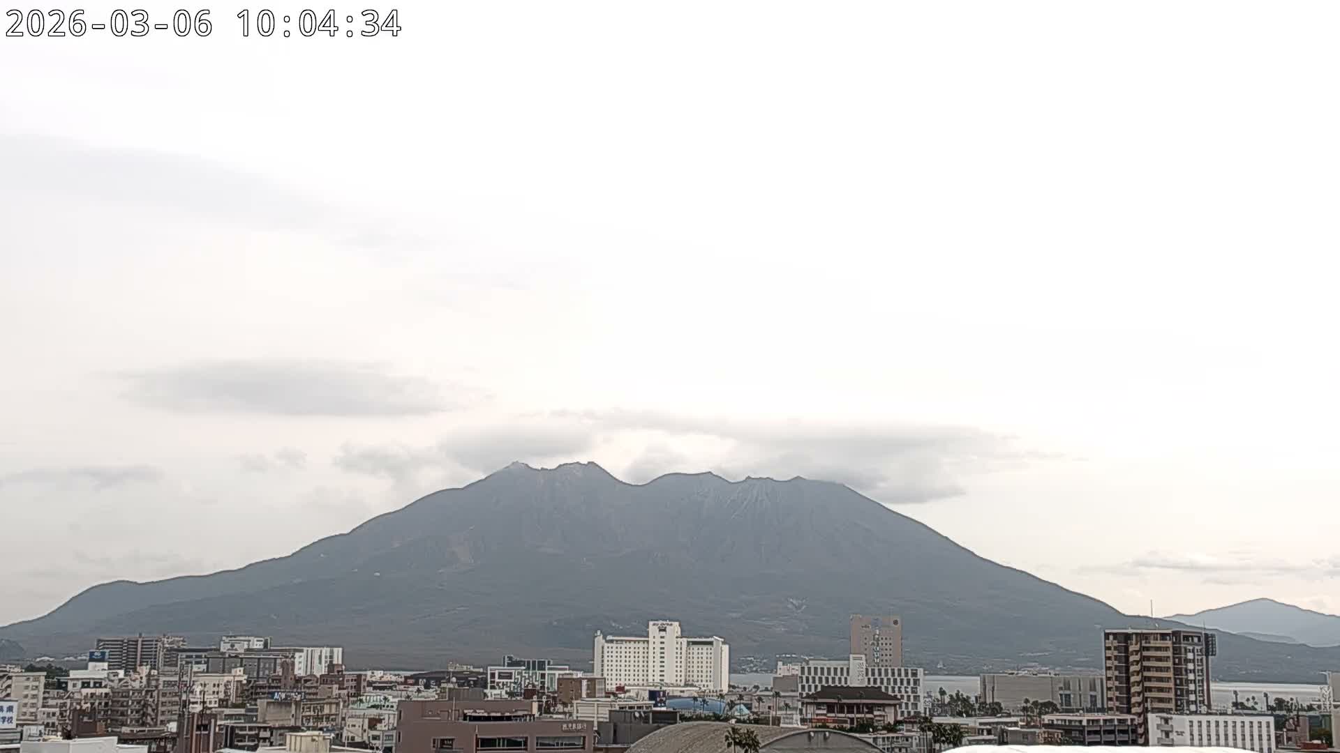 Kagoshima City Skyline & Sakurajima Living Volcano View ( 鹿児島市街のスカイラインと桜島の活火山 ) Live Cam - Kamoikeshinmachi, Kagoshima, Kagoshima Prefecture, Kyushu, Japan