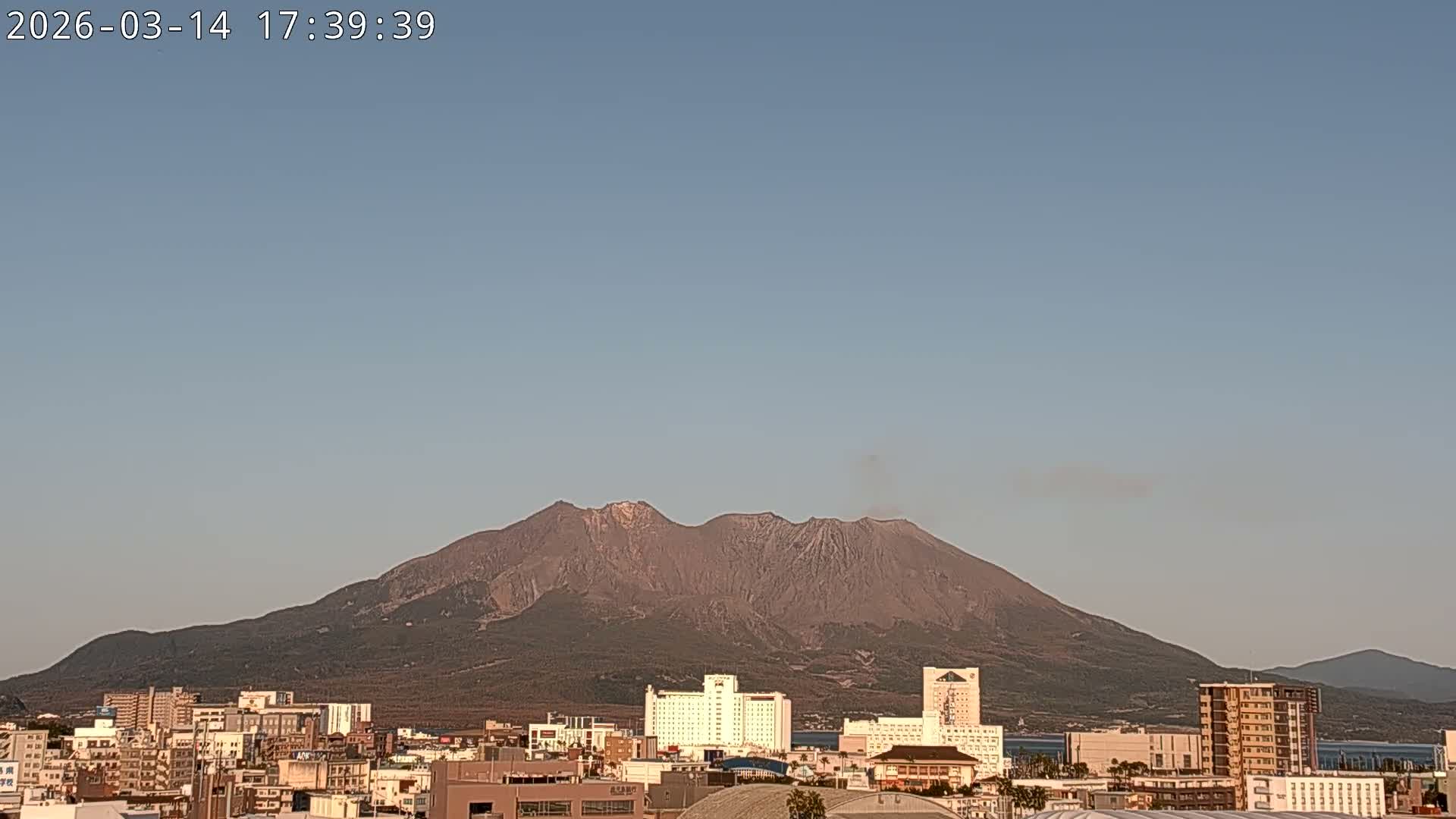 Kagoshima City Skyline & Sakurajima Living Volcano View ( 鹿児島市街のスカイラインと桜島の活火山 ) Live Cam - Kamoikeshinmachi, Kagoshima, Kagoshima Prefecture, Kyushu, Japan