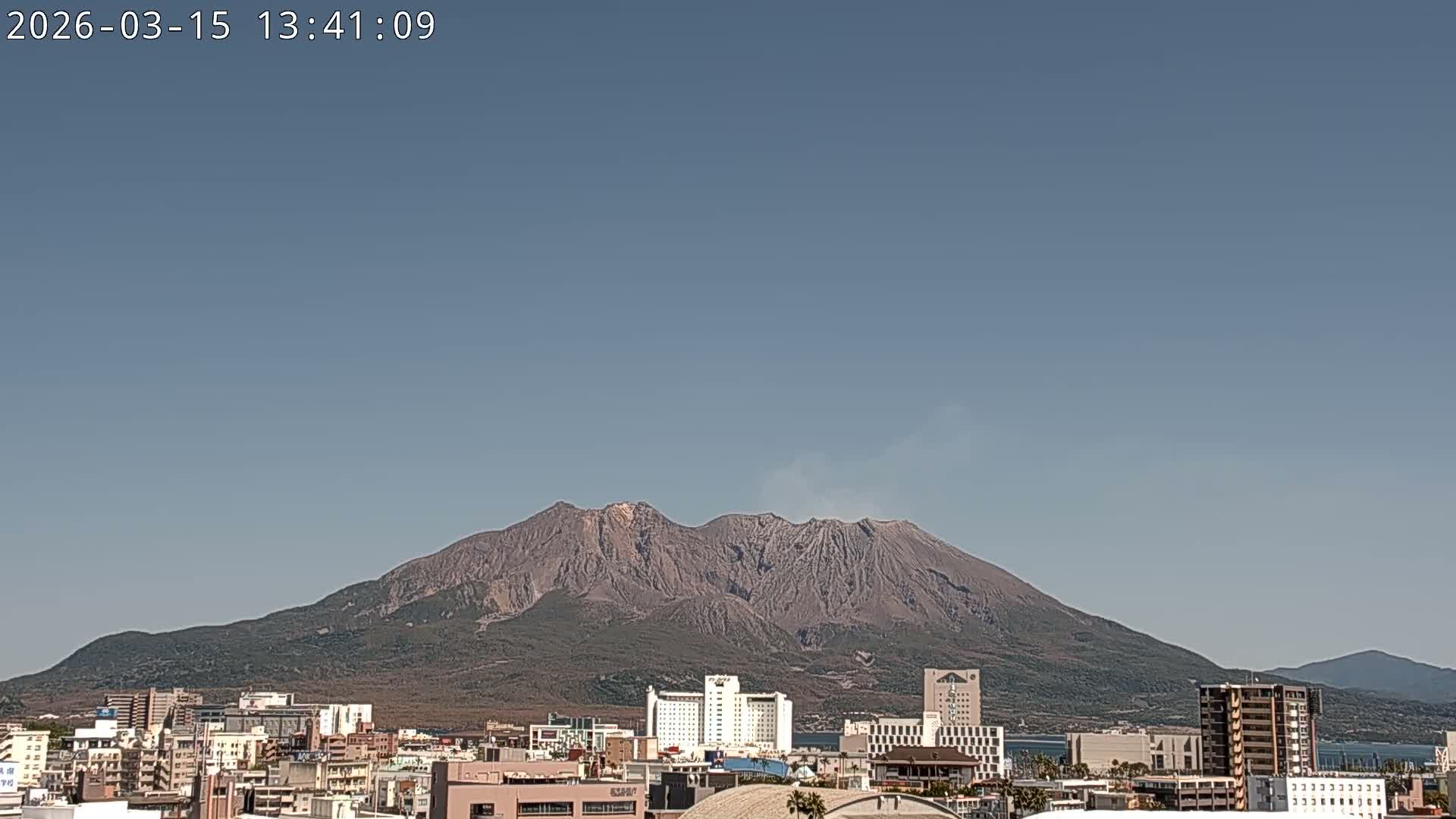 Kagoshima City Skyline & Sakurajima Living Volcano View ( 鹿児島市街のスカイラインと桜島の活火山 ) Live Cam - Kamoikeshinmachi, Kagoshima, Kagoshima Prefecture, Kyushu, Japan