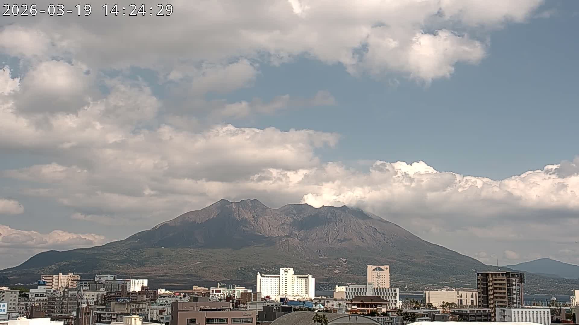 Kagoshima City Skyline & Sakurajima Living Volcano View ( 鹿児島市街のスカイラインと桜島の活火山 ) Live Cam - Kamoikeshinmachi, Kagoshima, Kagoshima Prefecture, Kyushu, Japan