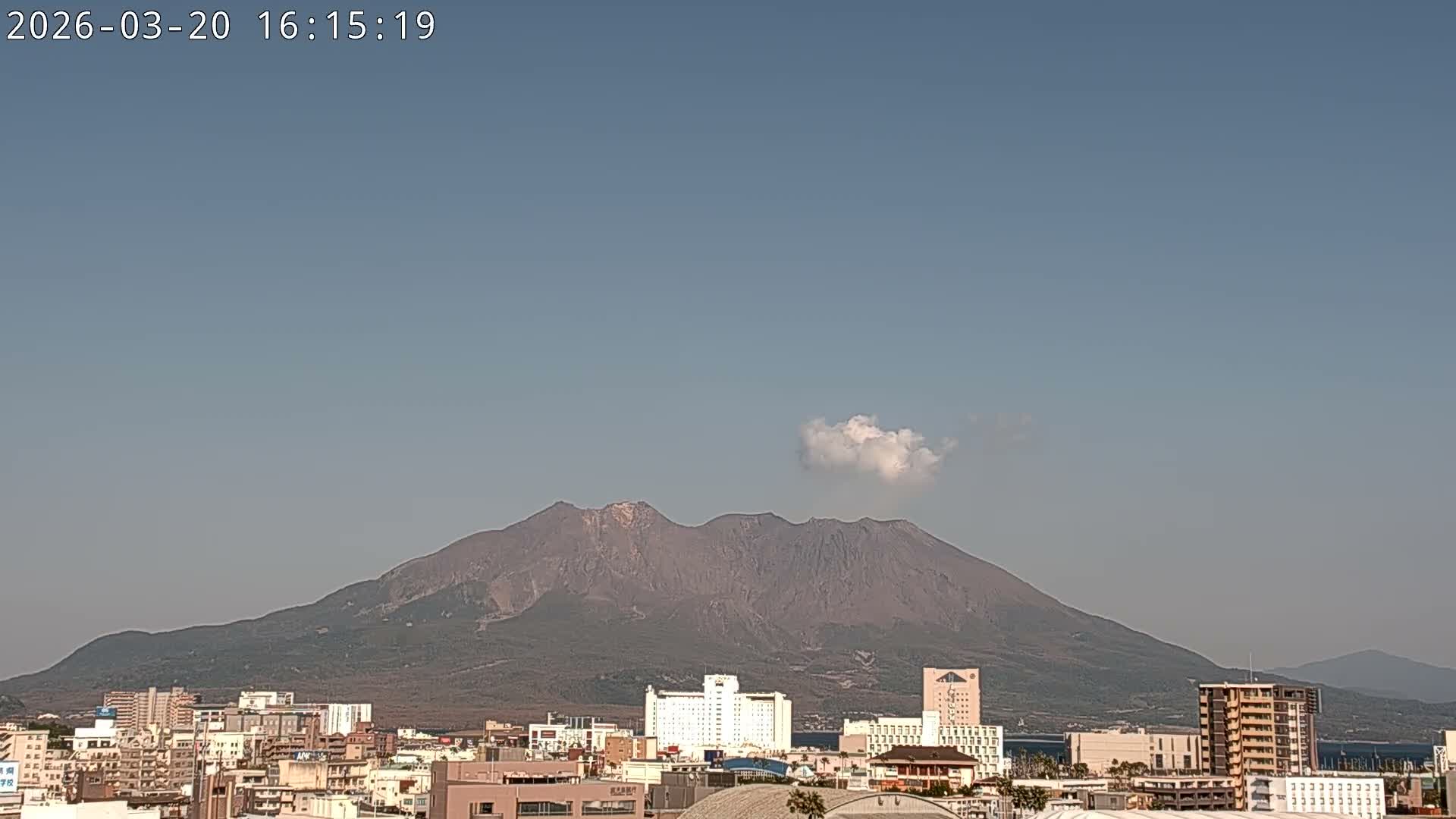 Kagoshima City Skyline & Sakurajima Living Volcano View ( 鹿児島市街のスカイラインと桜島の活火山 ) Live Cam - Kamoikeshinmachi, Kagoshima, Kagoshima Prefecture, Kyushu, Japan