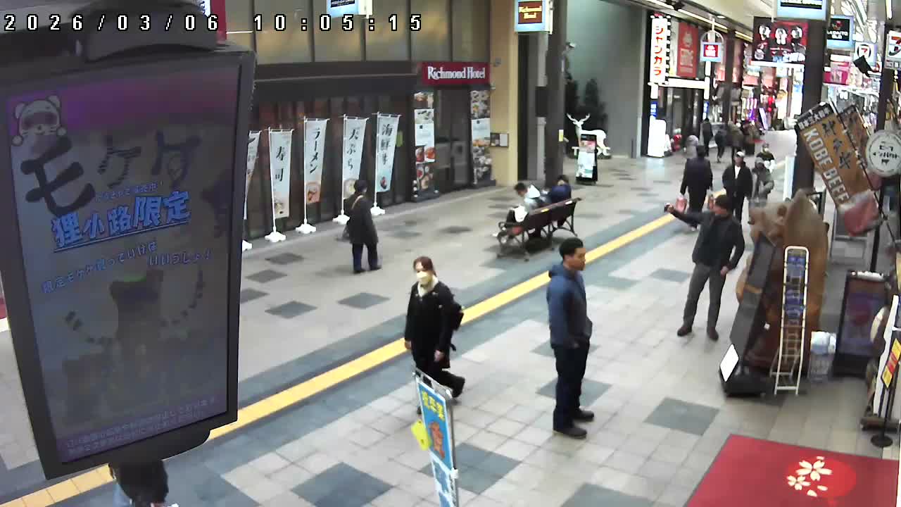 Sapporo, Tanukikoji Shopping 4th Street ( 札幌・狸小路商店街4番街 ) Live Cam - 4 Chome, Minami 2 Jonishi, Chuo Ward, Sapporo, Ishikari, Hokkaido, Japan