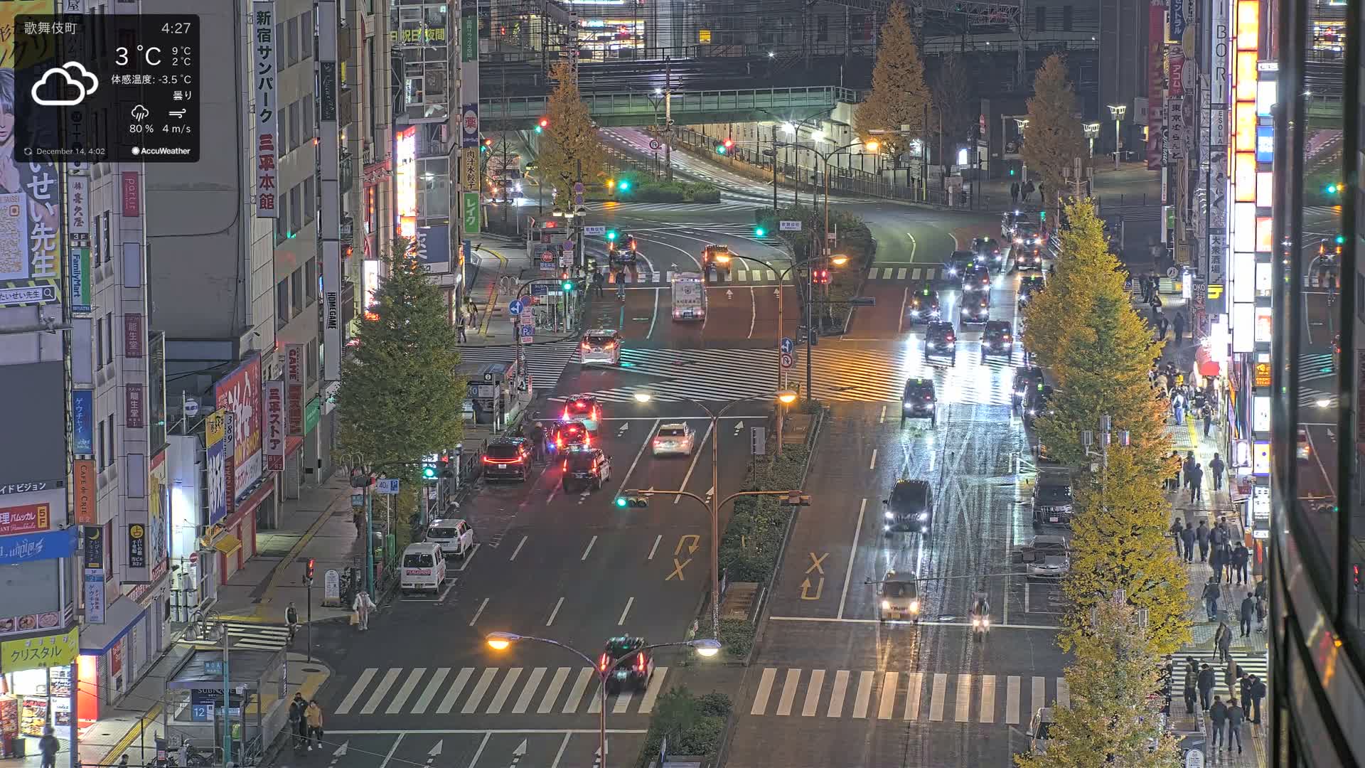 Tokyo, Kabukicho/Shinjuku/Nishishinjuku Intersection  ( 東京-歌舞伎町-新宿-西新宿交差点 ) Live Cam -1 Chome, Kabukichō, Shinjuku-ku, Tokyo, Kantō, Honshu, Japan