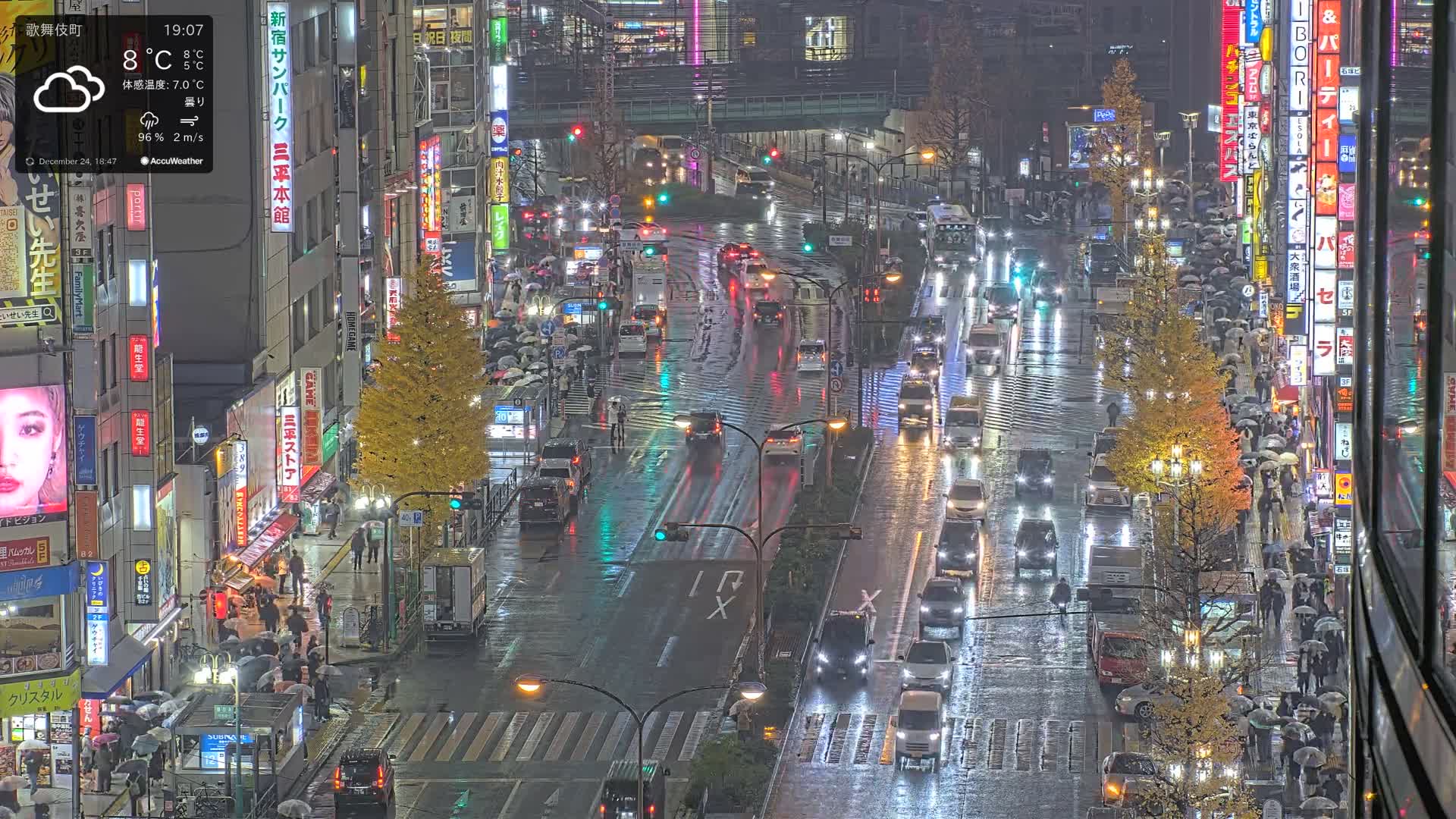 Tokyo, Kabukicho/Shinjuku/Nishishinjuku Intersection  ( 東京-歌舞伎町-新宿-西新宿交差点 ) Live Cam -1 Chome, Kabukichō, Shinjuku-ku, Tokyo, Kantō, Honshu, Japan