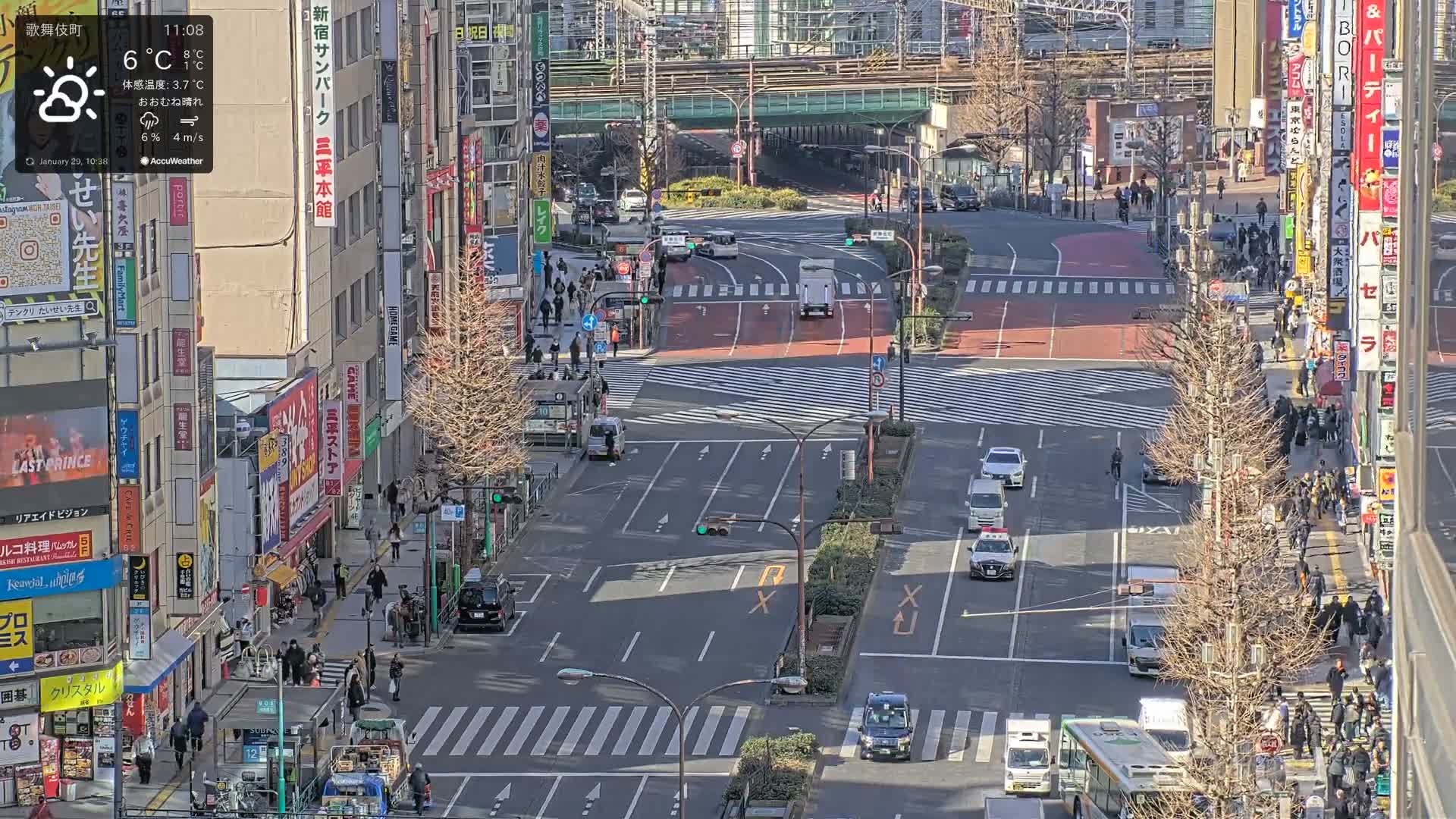 Tokyo, Kabukicho/Shinjuku/Nishishinjuku Intersection  ( 東京-歌舞伎町-新宿-西新宿交差点 ) Live Cam -1 Chome, Kabukichō, Shinjuku-ku, Tokyo, Kantō, Honshu, Japan