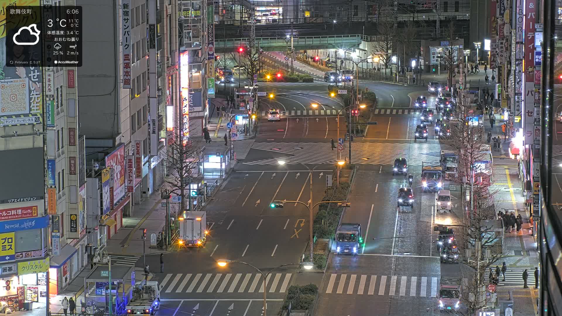 Tokyo, Kabukicho/Shinjuku/Nishishinjuku Intersection  ( 東京-歌舞伎町-新宿-西新宿交差点 ) Live Cam -1 Chome, Kabukichō, Shinjuku-ku, Tokyo, Kantō, Honshu, Japan