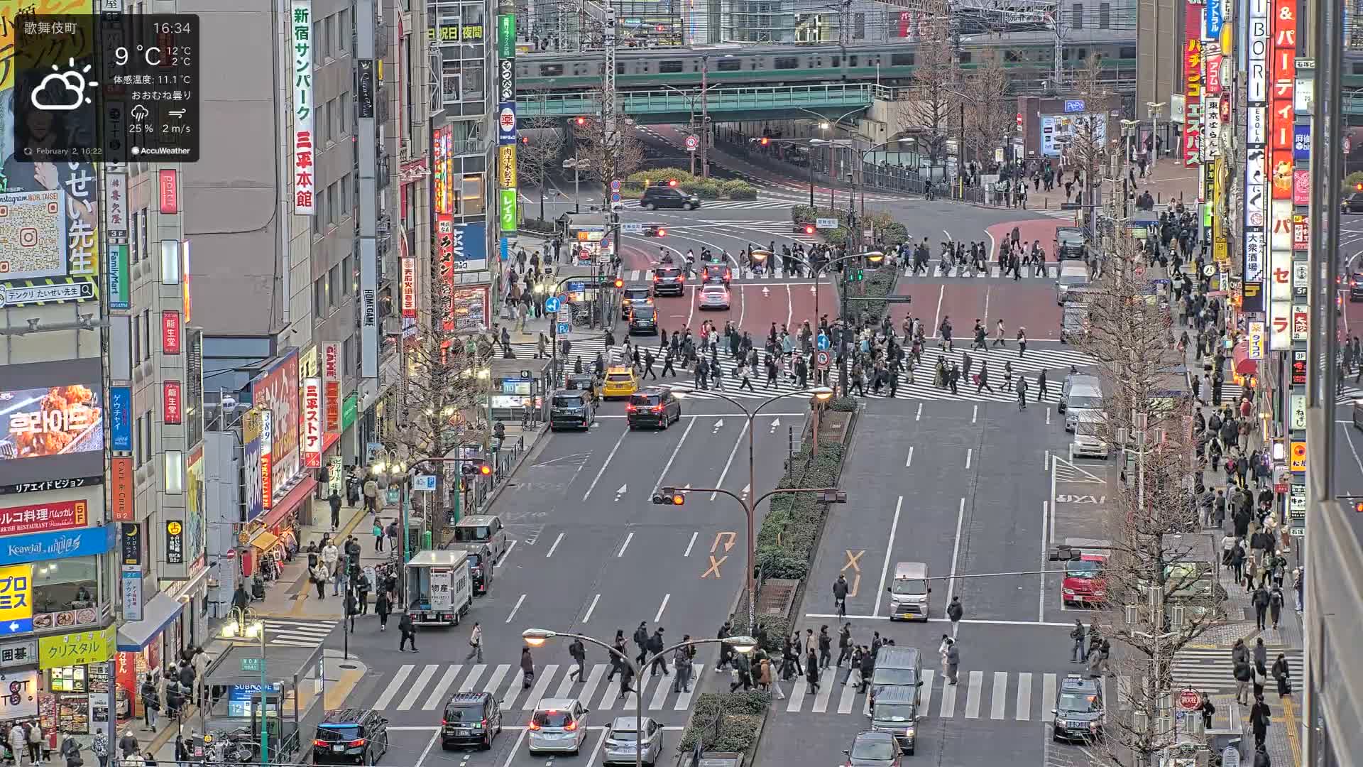 Tokyo, Kabukicho/Shinjuku/Nishishinjuku Intersection  ( 東京-歌舞伎町-新宿-西新宿交差点 ) Live Cam -1 Chome, Kabukichō, Shinjuku-ku, Tokyo, Kantō, Honshu, Japan