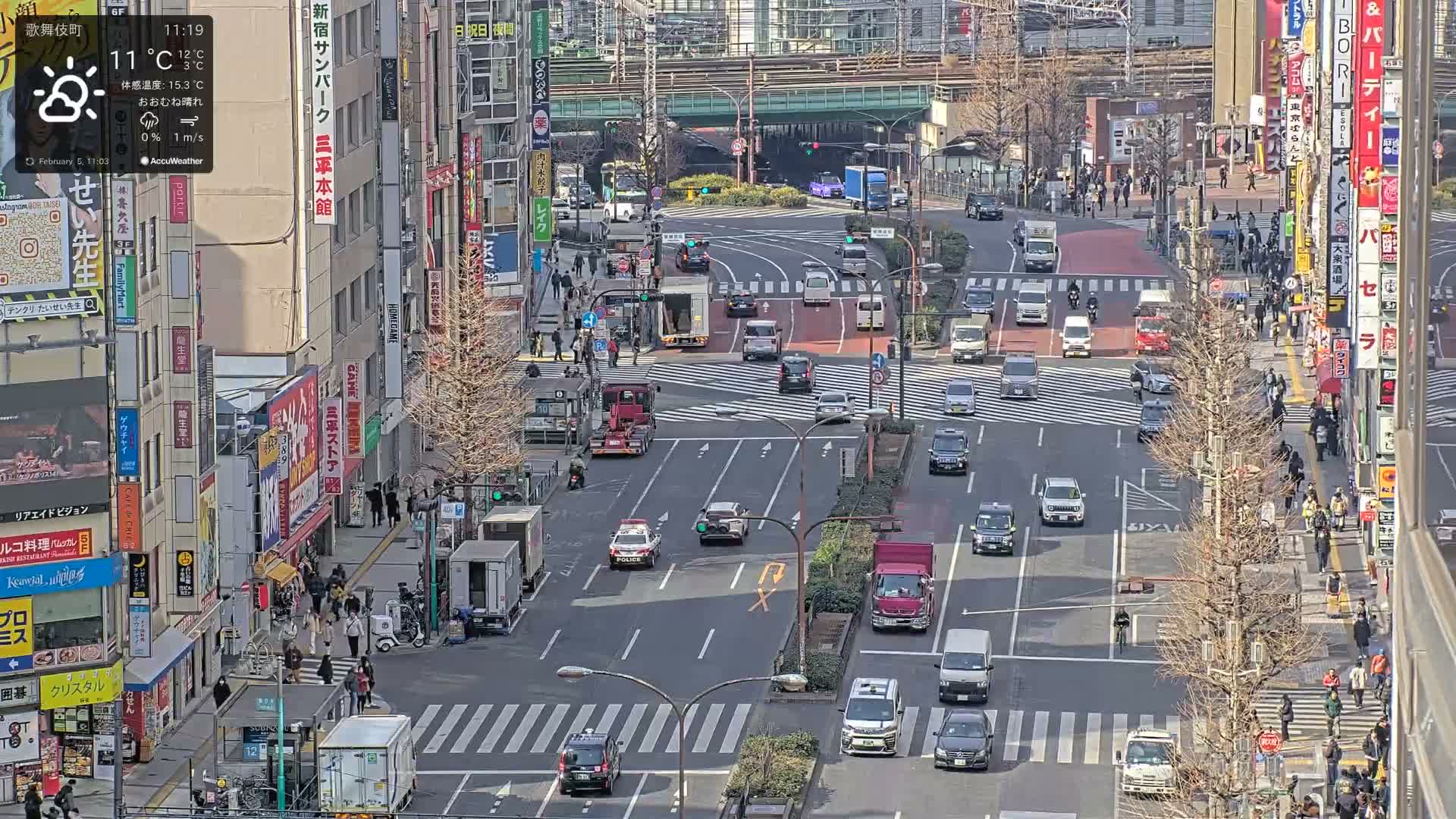 Tokyo, Kabukicho/Shinjuku/Nishishinjuku Intersection  ( 東京-歌舞伎町-新宿-西新宿交差点 ) Live Cam -1 Chome, Kabukichō, Shinjuku-ku, Tokyo, Kantō, Honshu, Japan
