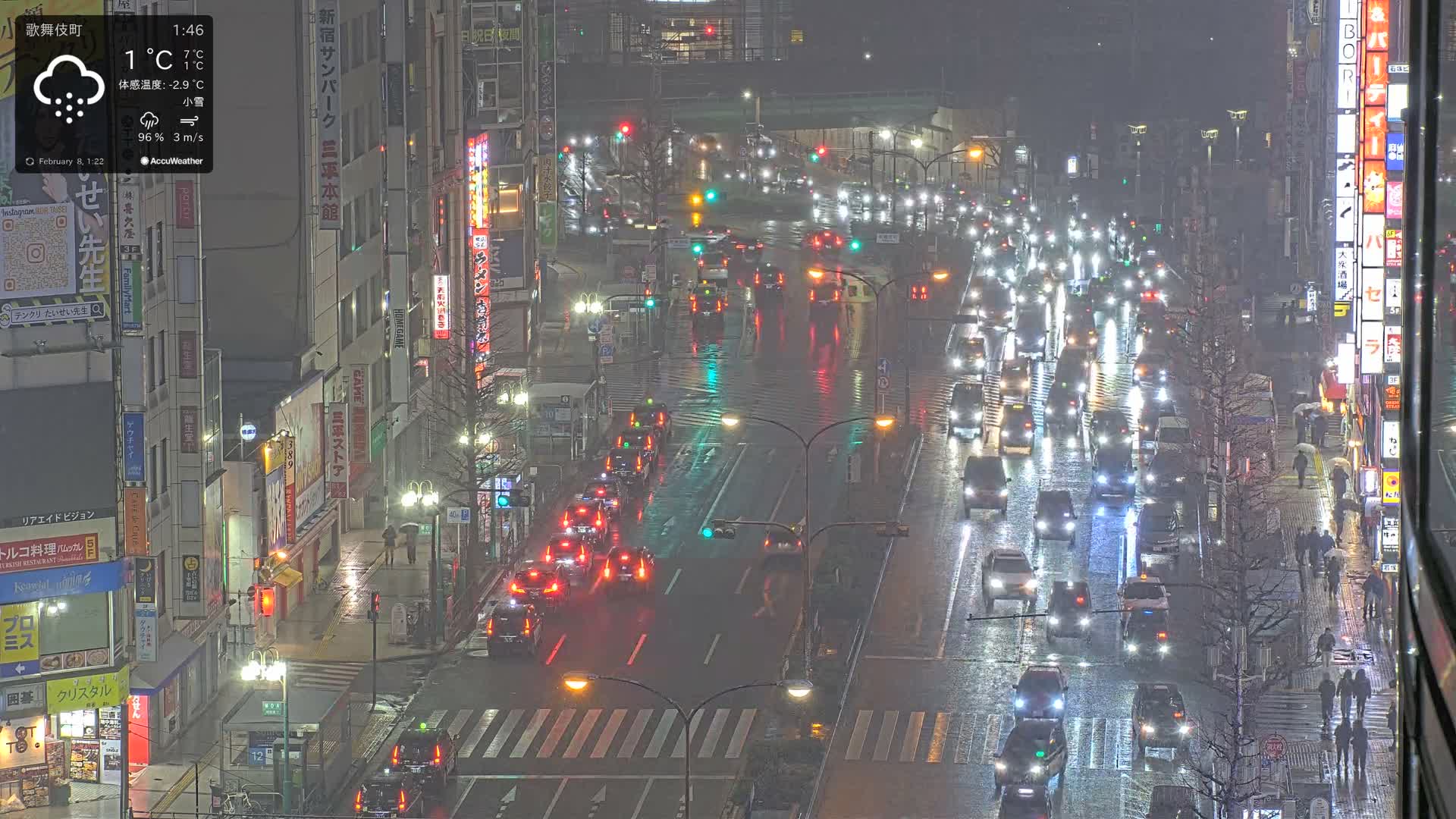 Tokyo, Kabukicho/Shinjuku/Nishishinjuku Intersection  ( 東京-歌舞伎町-新宿-西新宿交差点 ) Live Cam -1 Chome, Kabukichō, Shinjuku-ku, Tokyo, Kantō, Honshu, Japan