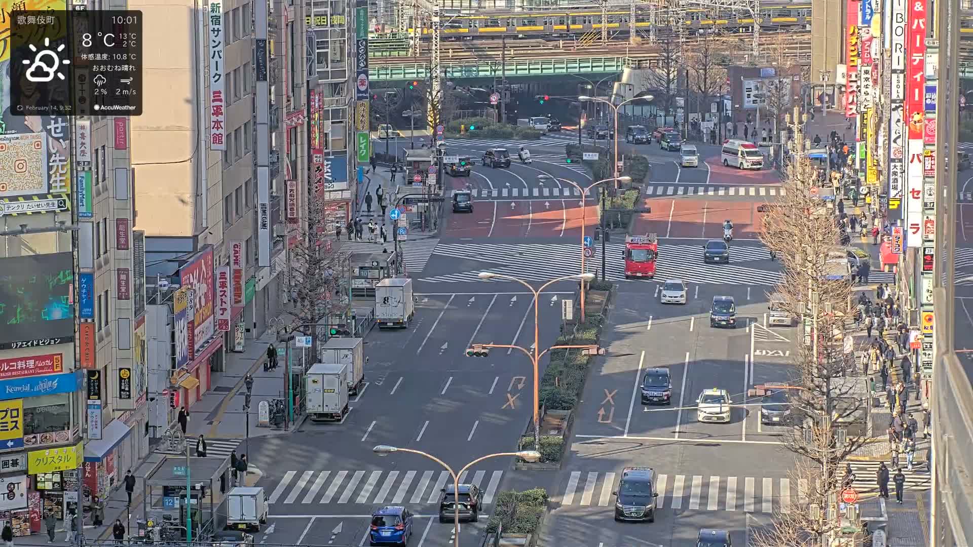 Tokyo, Kabukicho/Shinjuku/Nishishinjuku Intersection  ( 東京-歌舞伎町-新宿-西新宿交差点 ) Live Cam -1 Chome, Kabukichō, Shinjuku-ku, Tokyo, Kantō, Honshu, Japan