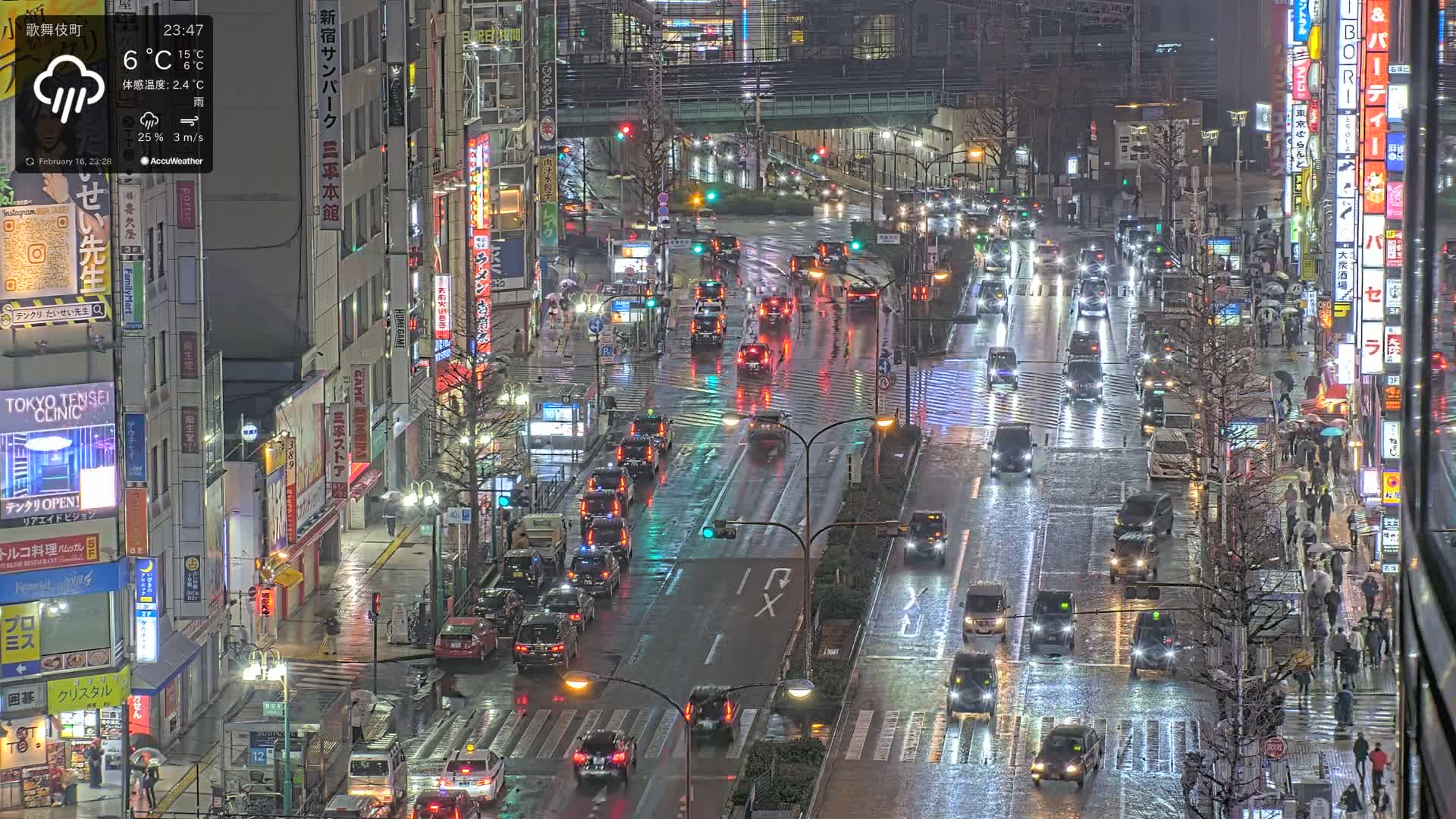 Tokyo, Kabukicho/Shinjuku/Nishishinjuku Intersection  ( 東京-歌舞伎町-新宿-西新宿交差点 ) Live Cam -1 Chome, Kabukichō, Shinjuku-ku, Tokyo, Kantō, Honshu, Japan