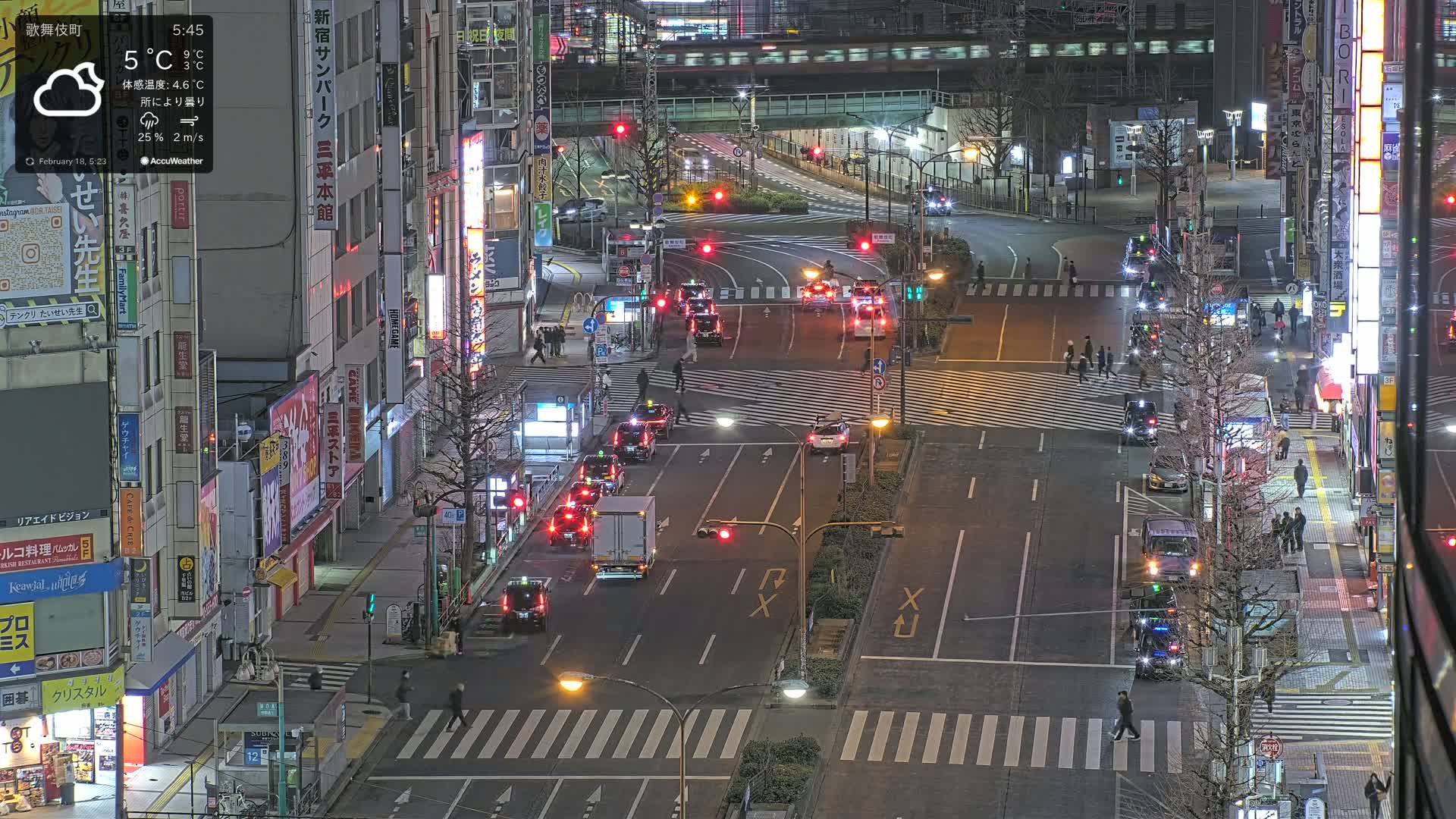 Tokyo, Kabukicho/Shinjuku/Nishishinjuku Intersection  ( 東京-歌舞伎町-新宿-西新宿交差点 ) Live Cam -1 Chome, Kabukichō, Shinjuku-ku, Tokyo, Kantō, Honshu, Japan