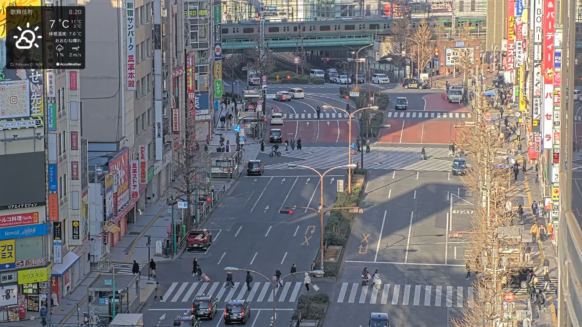 Tokyo, Kabukicho/Shinjuku/Nishishinjuku Intersection  ( 東京-歌舞伎町-新宿-西新宿交差点 ) Live Cam -1 Chome, Kabukichō, Shinjuku-ku, Tokyo, Kantō, Honshu, Japan