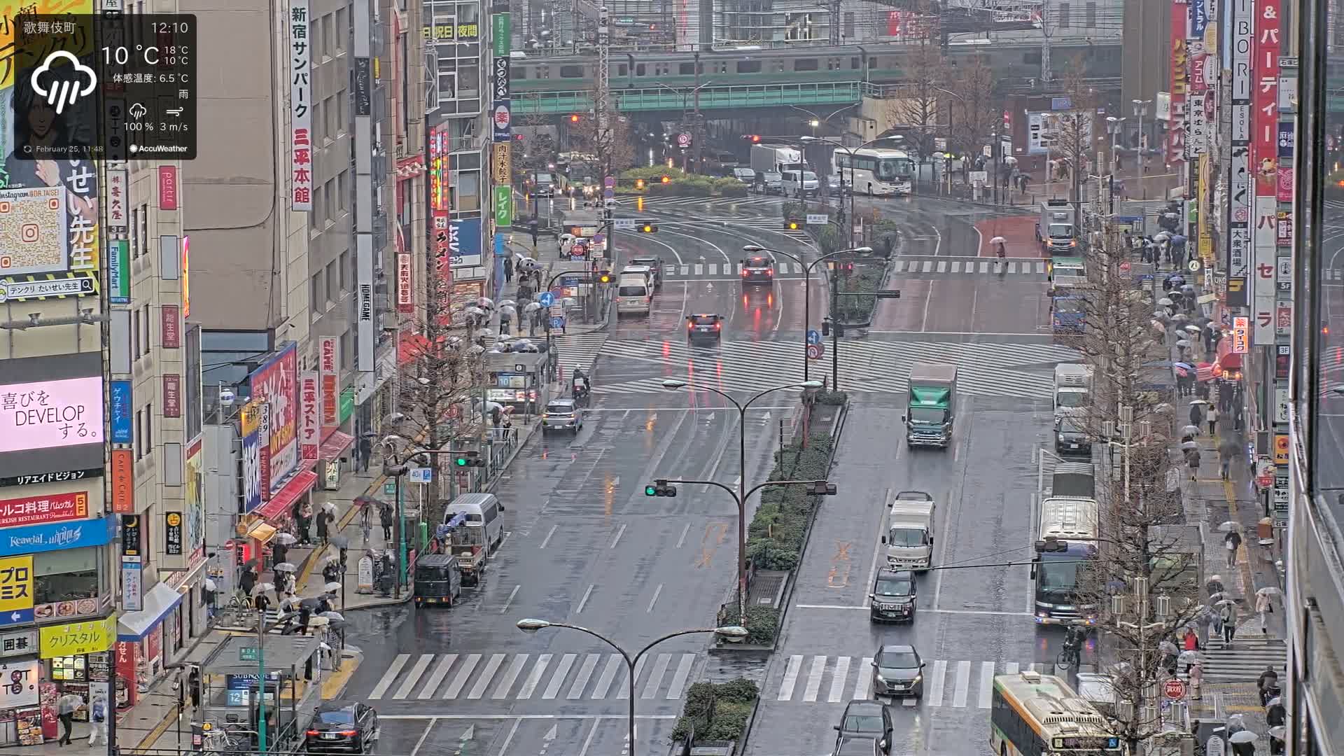 Tokyo, Kabukicho/Shinjuku/Nishishinjuku Intersection  ( 東京-歌舞伎町-新宿-西新宿交差点 ) Live Cam -1 Chome, Kabukichō, Shinjuku-ku, Tokyo, Kantō, Honshu, Japan