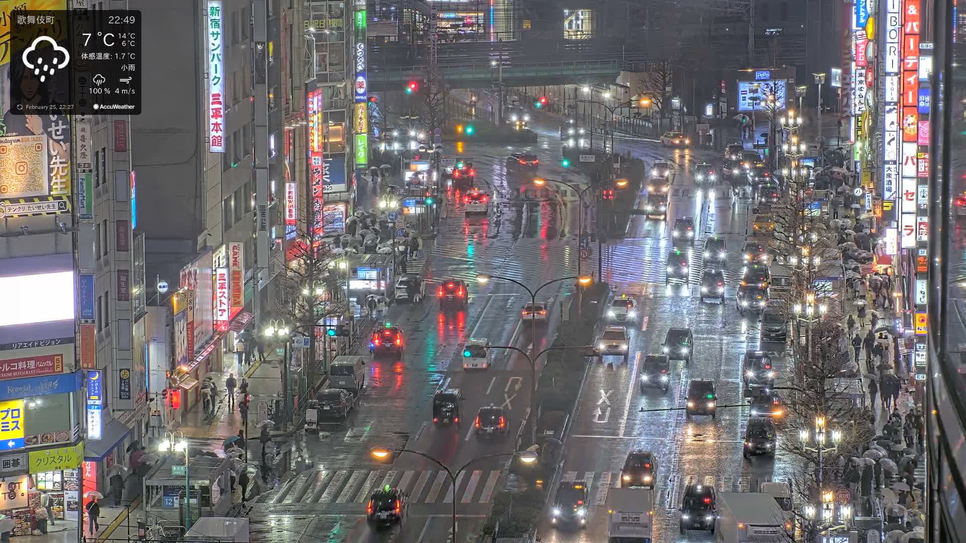 Tokyo, Kabukicho/Shinjuku/Nishishinjuku Intersection  ( 東京-歌舞伎町-新宿-西新宿交差点 ) Live Cam -1 Chome, Kabukichō, Shinjuku-ku, Tokyo, Kantō, Honshu, Japan