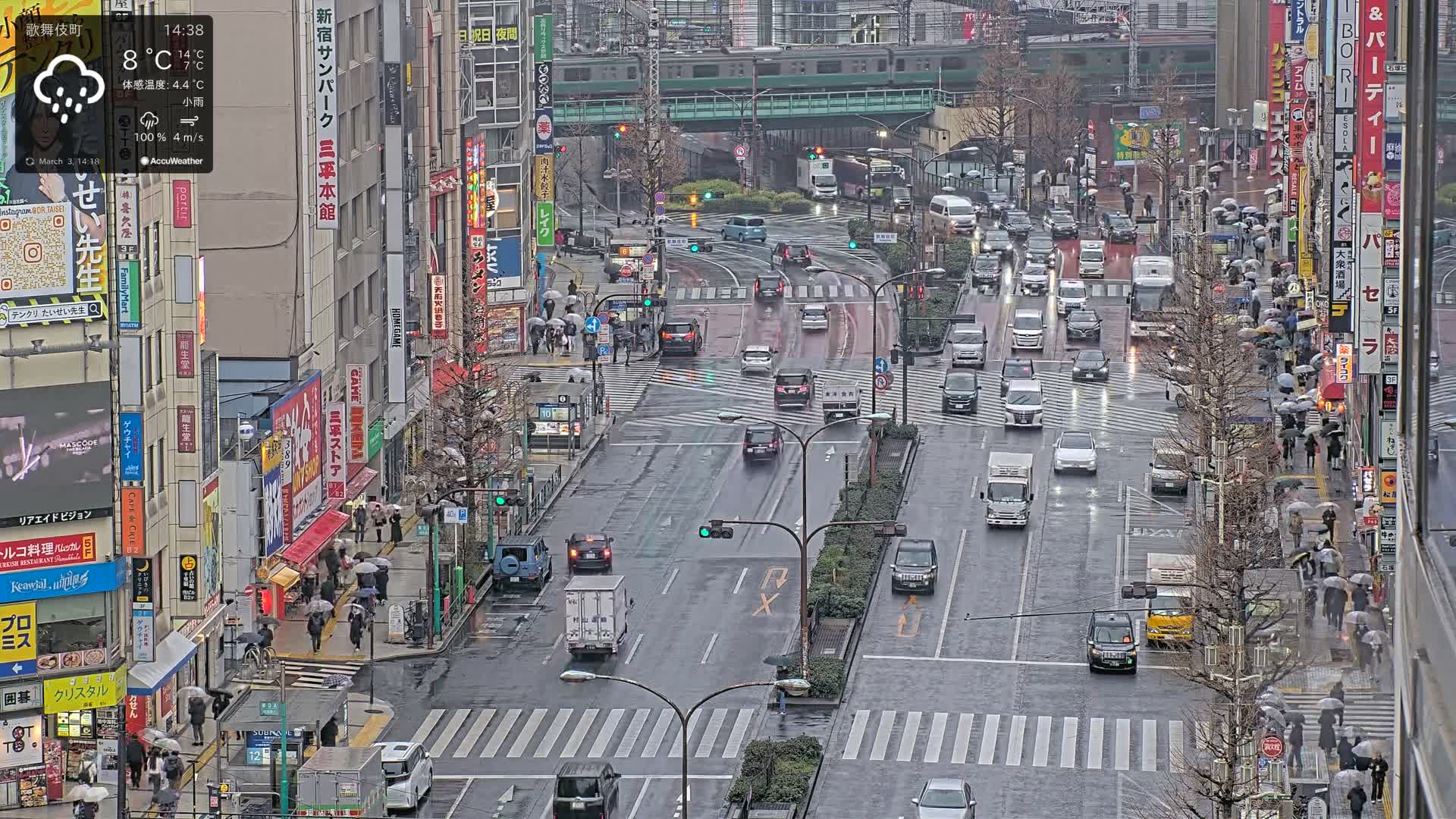 Tokyo, Kabukicho/Shinjuku/Nishishinjuku Intersection  ( 東京-歌舞伎町-新宿-西新宿交差点 ) Live Cam -1 Chome, Kabukichō, Shinjuku-ku, Tokyo, Kantō, Honshu, Japan