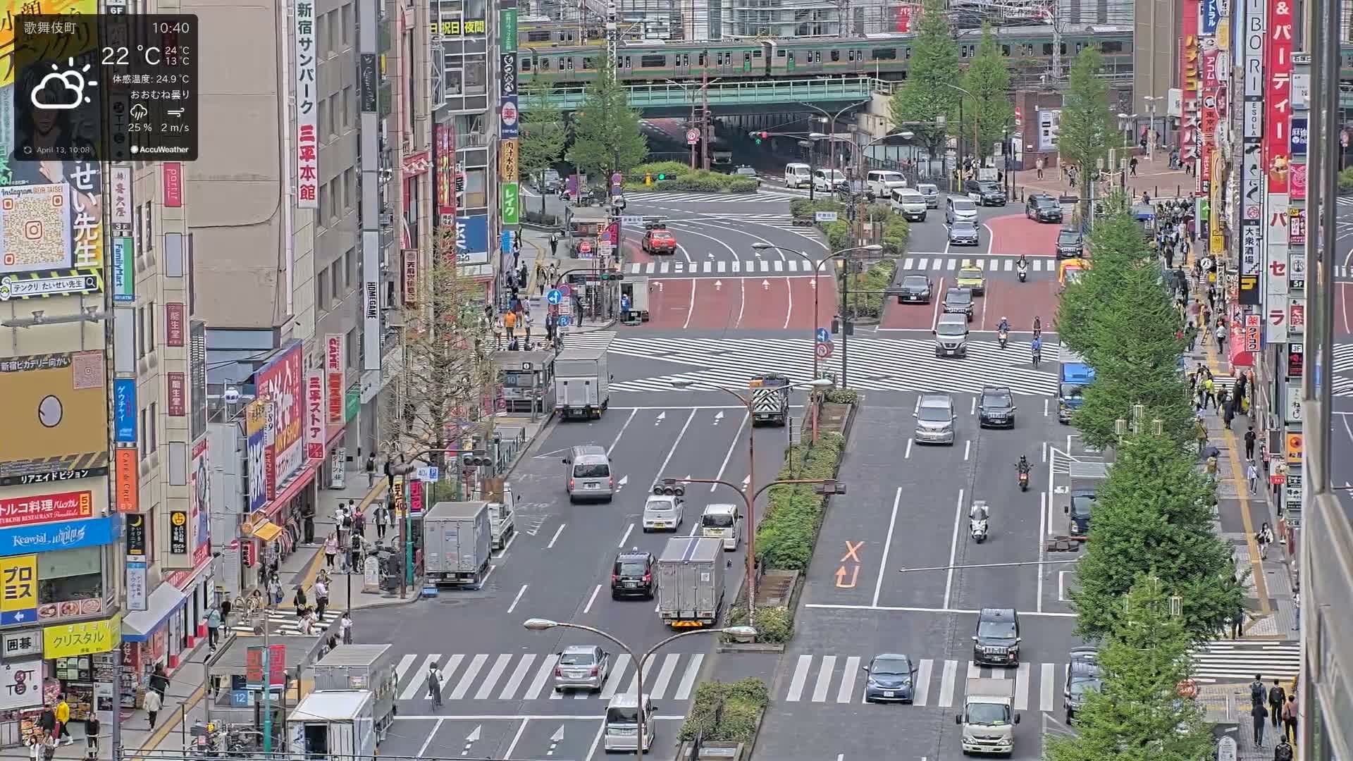 Tokyo, Kabukicho/Shinjuku/Nishishinjuku Intersection  ( 東京-歌舞伎町-新宿-西新宿交差点 ) Live Cam -1 Chome, Kabukichō, Shinjuku-ku, Tokyo, Kantō, Honshu, Japan