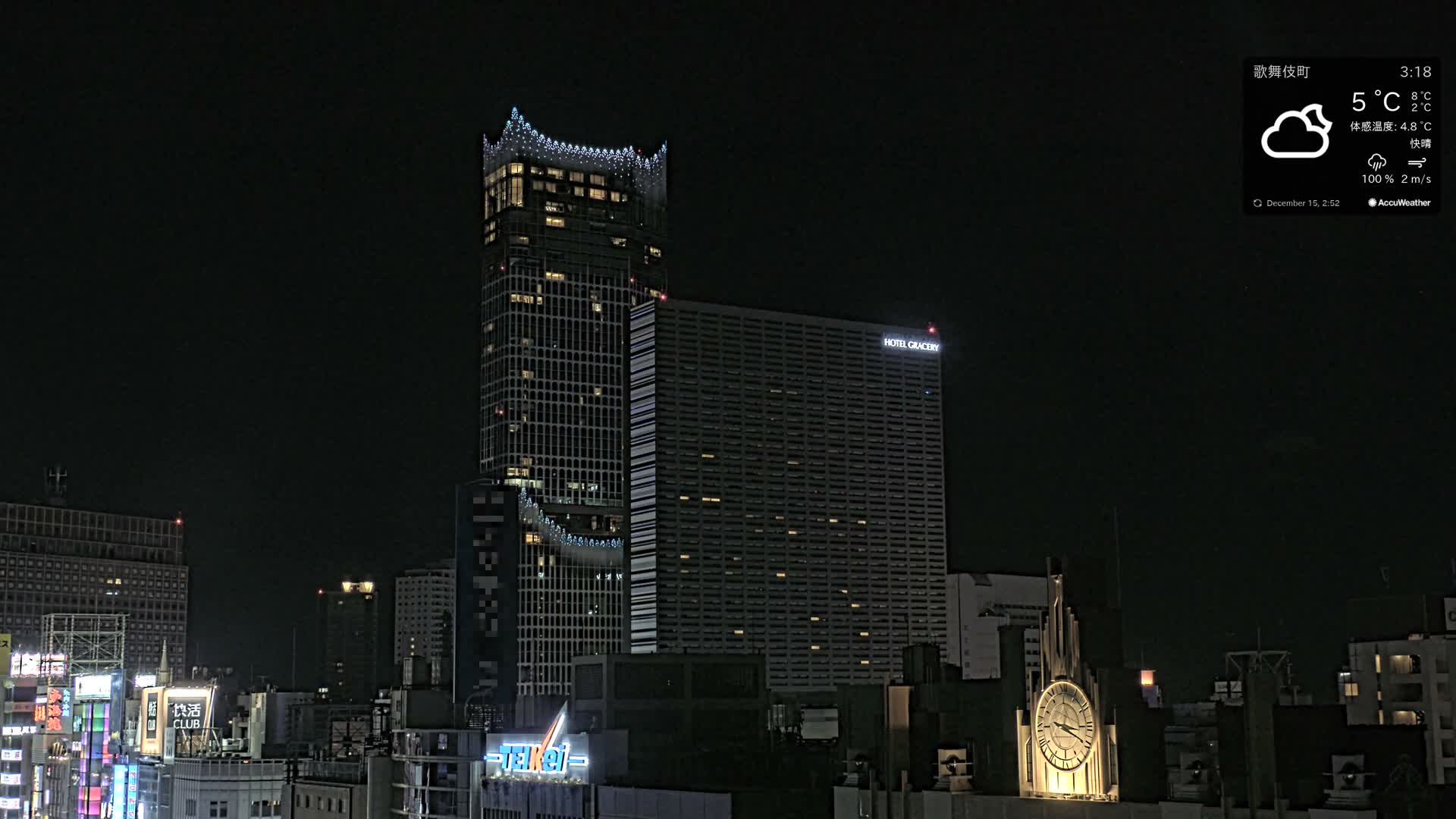 Tokyo, Shinjuku Kabukicho Skyline ( 東京、新宿歌舞伎町のスカイライン ) Live Cam - 3 Chome, Shinjuku, Shinjuku-ku, Tokyo, Kantō, Honshu, Japan