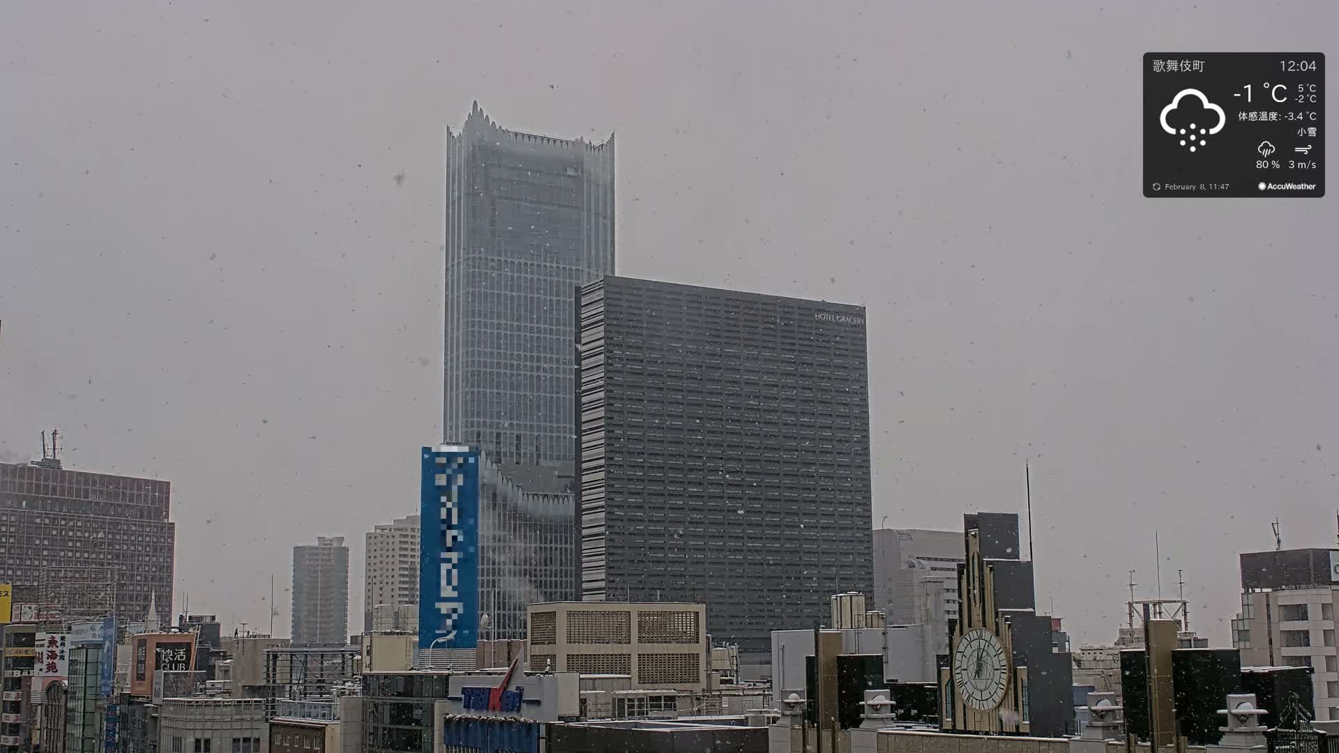 Tokyo, Shinjuku Kabukicho Skyline ( 東京、新宿歌舞伎町のスカイライン ) Live Cam - 3 Chome, Shinjuku, Shinjuku-ku, Tokyo, Kantō, Honshu, Japan