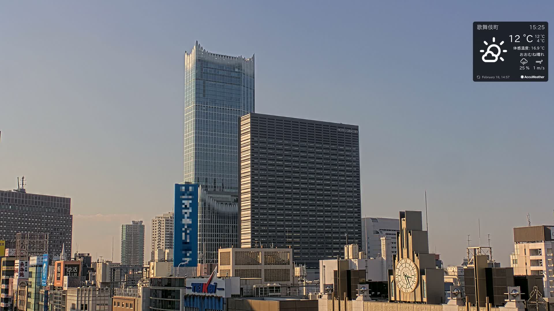 Tokyo, Shinjuku Kabukicho Skyline ( 東京、新宿歌舞伎町のスカイライン ) Live Cam - 3 Chome, Shinjuku, Shinjuku-ku, Tokyo, Kantō, Honshu, Japan