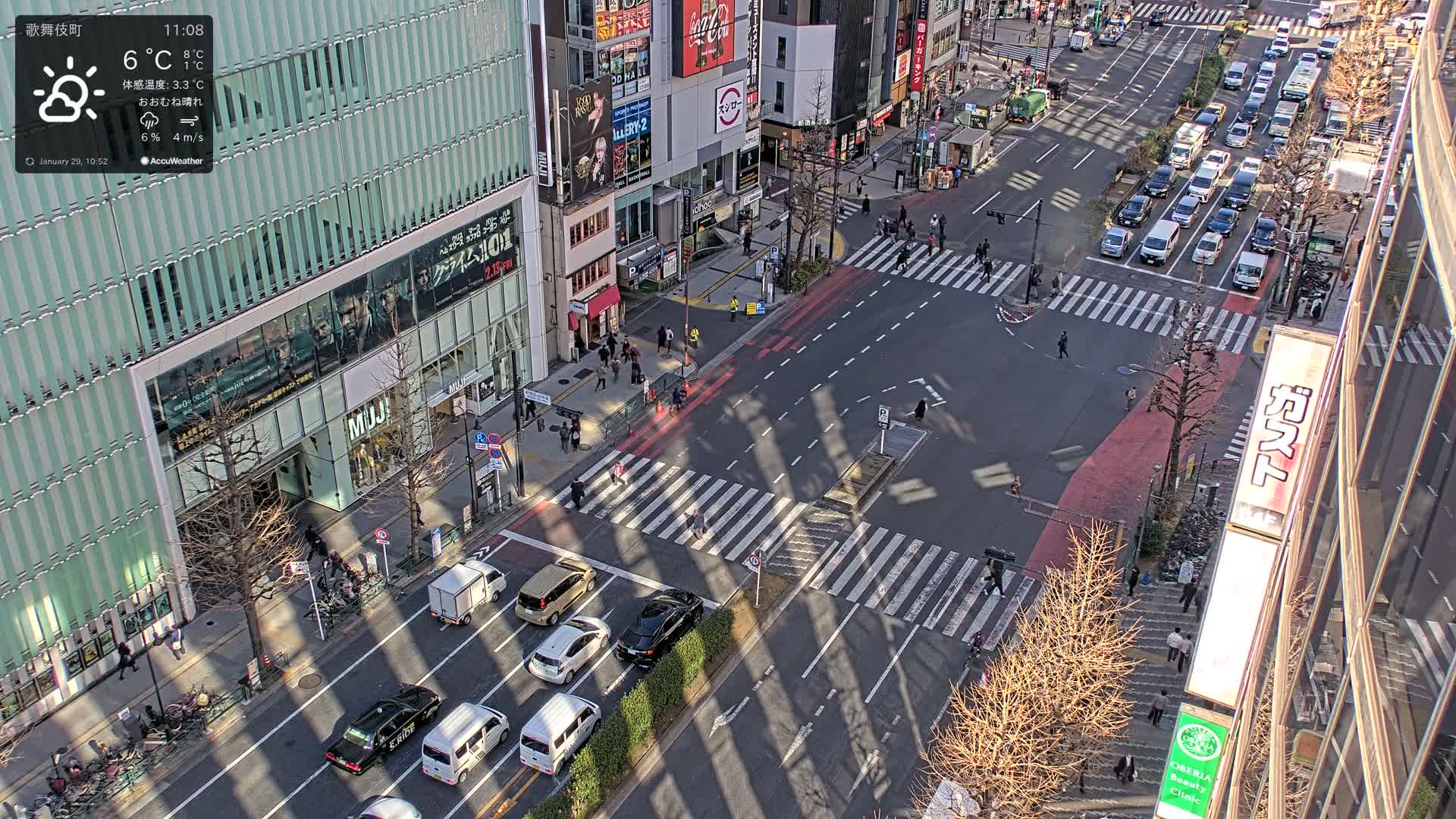 Tokyo, Shinjuku Kabukicho Yasukuni-dori Avenue ( 東京 新宿 歌舞伎町 靖国通り ) Live Cam - 1 Chome, Kabukichō, Shinjuku-ku, Tokyo, Kantō, Honshu, Japan