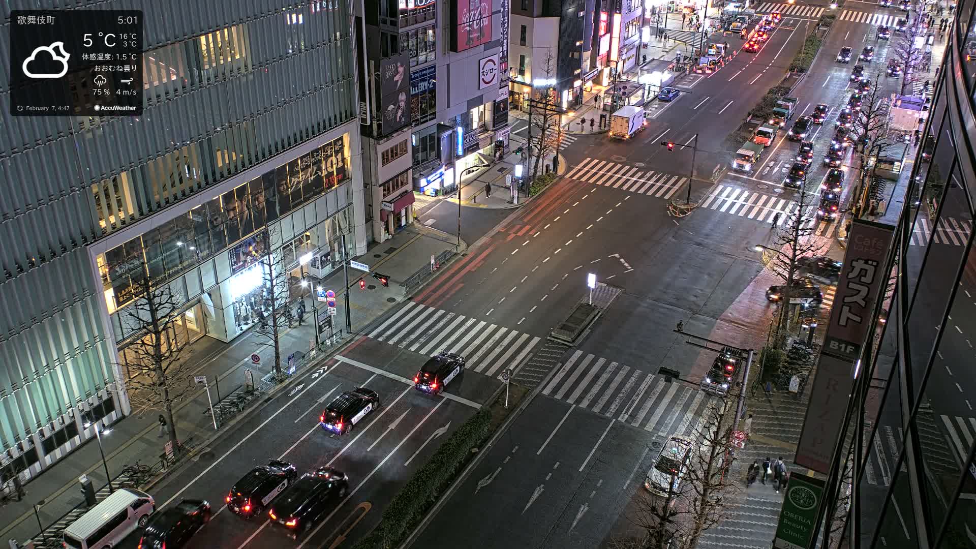 Tokyo, Shinjuku Kabukicho Yasukuni-dori Avenue ( 東京 新宿 歌舞伎町 靖国通り ) Live Cam - 1 Chome, Kabukichō, Shinjuku-ku, Tokyo, Kantō, Honshu, Japan