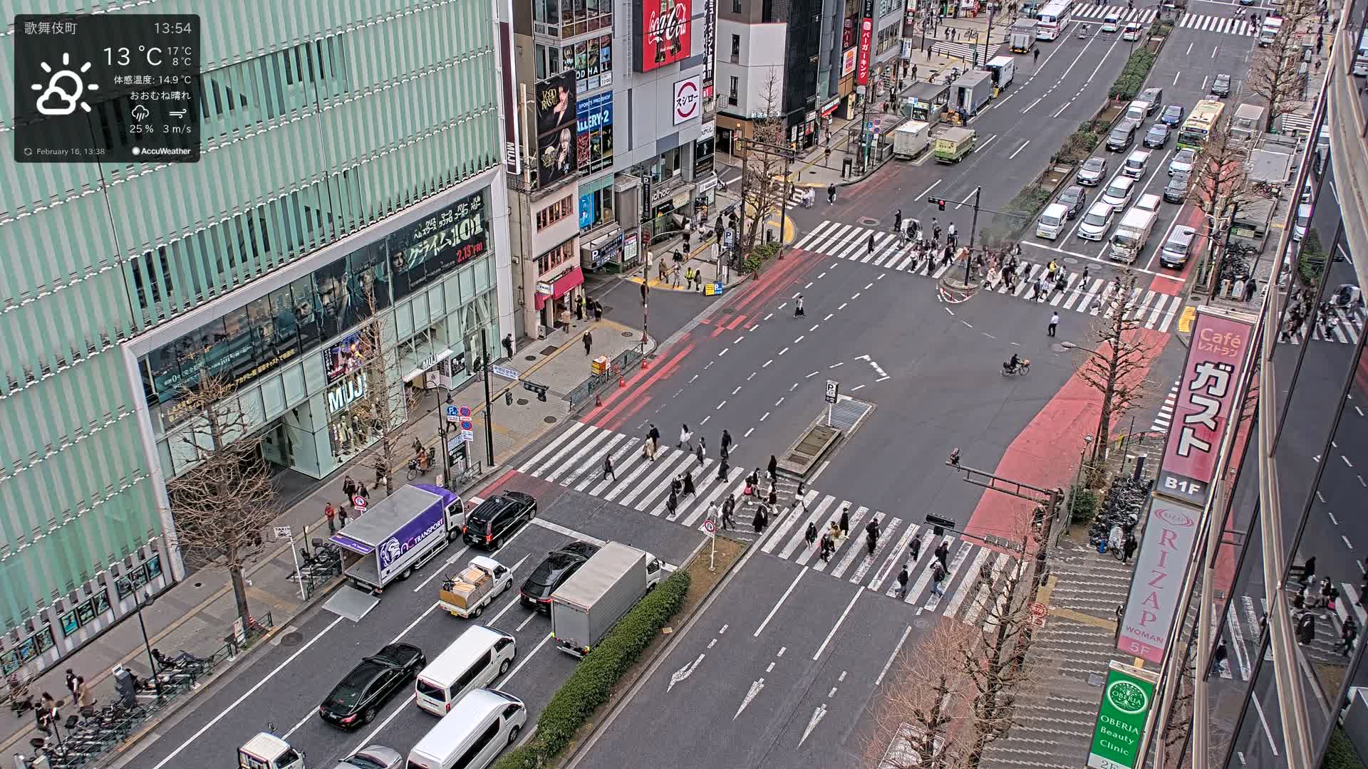 Tokyo, Shinjuku Kabukicho Yasukuni-dori Avenue ( 東京 新宿 歌舞伎町 靖国通り ) Live Cam - 1 Chome, Kabukichō, Shinjuku-ku, Tokyo, Kantō, Honshu, Japan