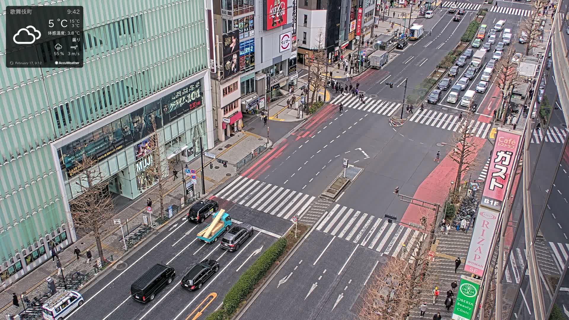 Tokyo, Shinjuku Kabukicho Yasukuni-dori Avenue ( 東京 新宿 歌舞伎町 靖国通り ) Live Cam - 1 Chome, Kabukichō, Shinjuku-ku, Tokyo, Kantō, Honshu, Japan