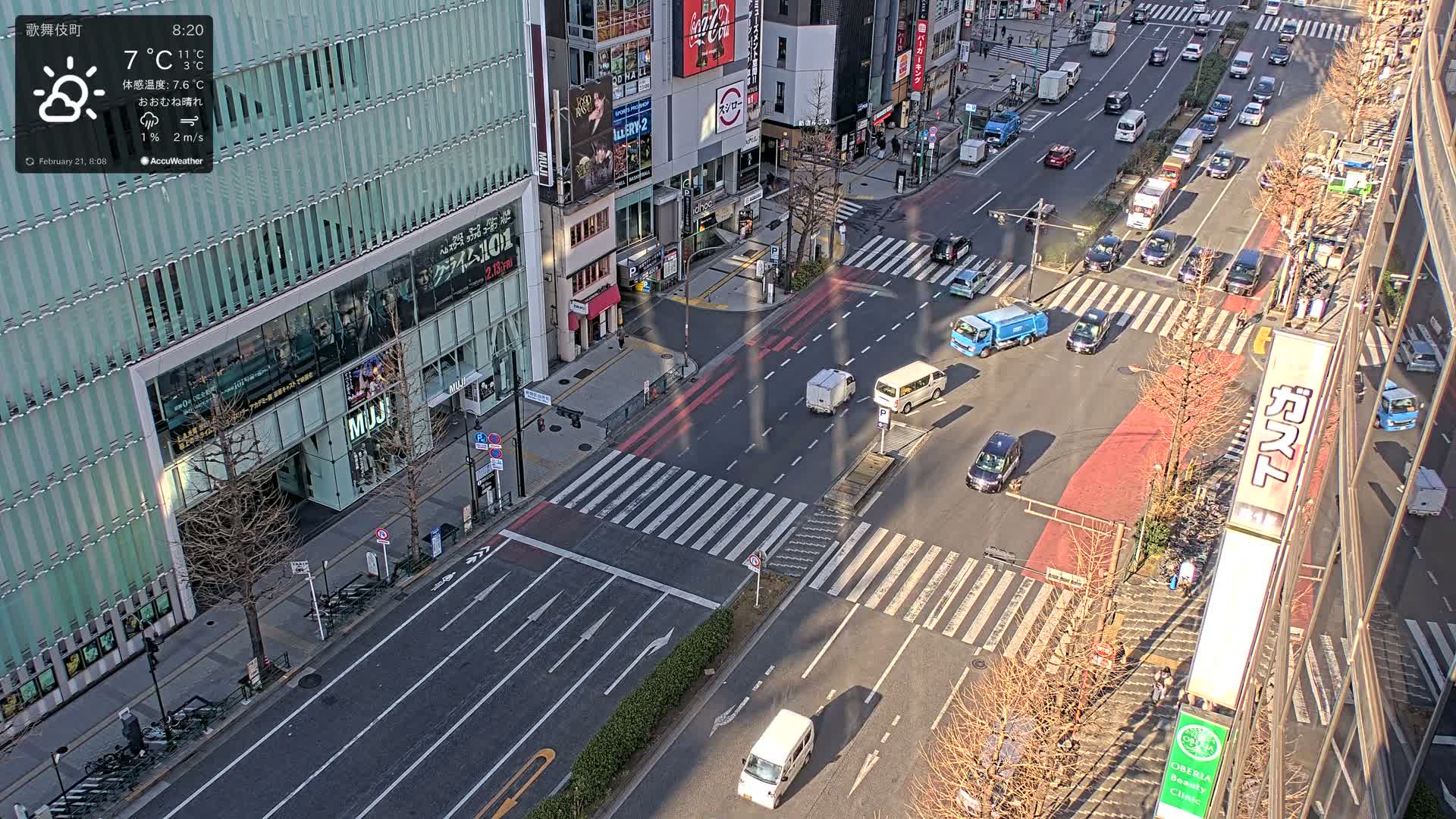 Tokyo, Shinjuku Kabukicho Yasukuni-dori Avenue ( 東京 新宿 歌舞伎町 靖国通り ) Live Cam - 1 Chome, Kabukichō, Shinjuku-ku, Tokyo, Kantō, Honshu, Japan