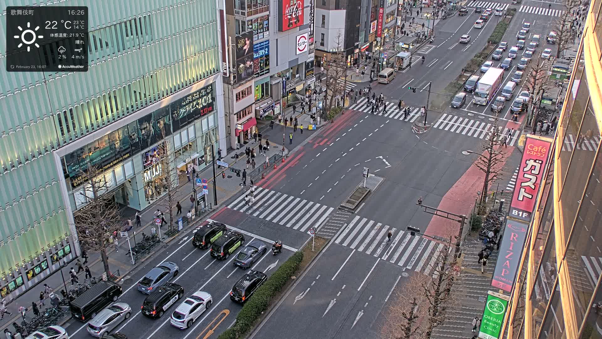 Tokyo, Shinjuku Kabukicho Yasukuni-dori Avenue ( 東京 新宿 歌舞伎町 靖国通り ) Live Cam - 1 Chome, Kabukichō, Shinjuku-ku, Tokyo, Kantō, Honshu, Japan