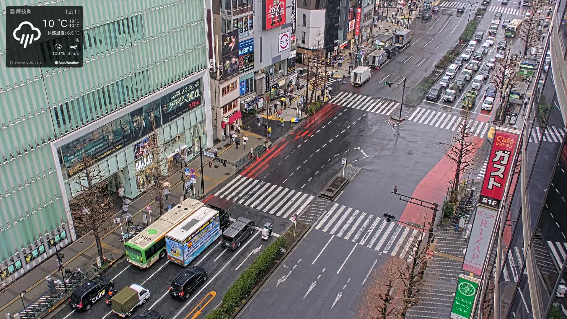Tokyo, Shinjuku Kabukicho Yasukuni-dori Avenue ( 東京 新宿 歌舞伎町 靖国通り ) Live Cam - 1 Chome, Kabukichō, Shinjuku-ku, Tokyo, Kantō, Honshu, Japan