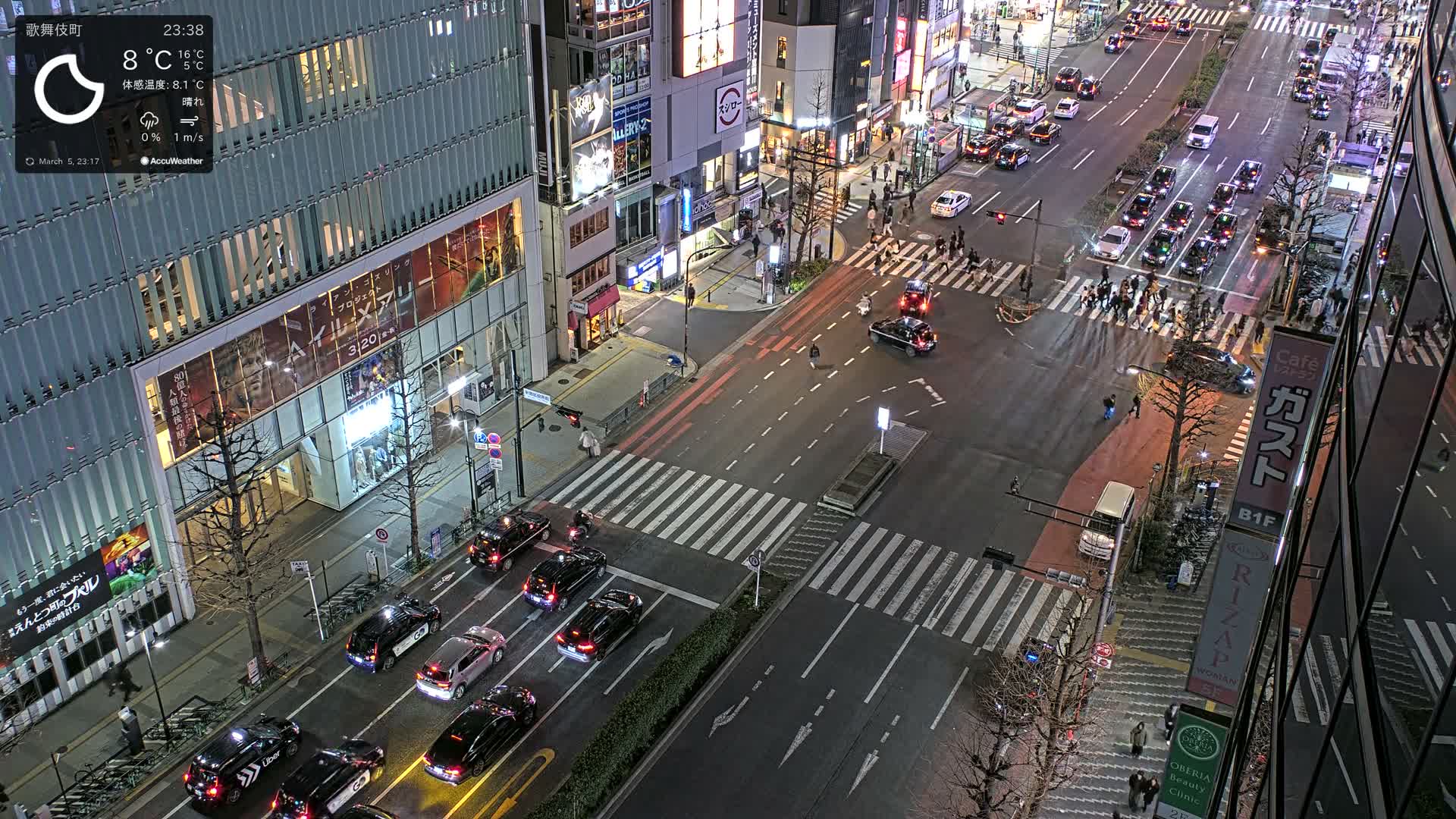 Tokyo, Shinjuku Kabukicho Yasukuni-dori Avenue ( 東京 新宿 歌舞伎町 靖国通り ) Live Cam - 1 Chome, Kabukichō, Shinjuku-ku, Tokyo, Kantō, Honshu, Japan