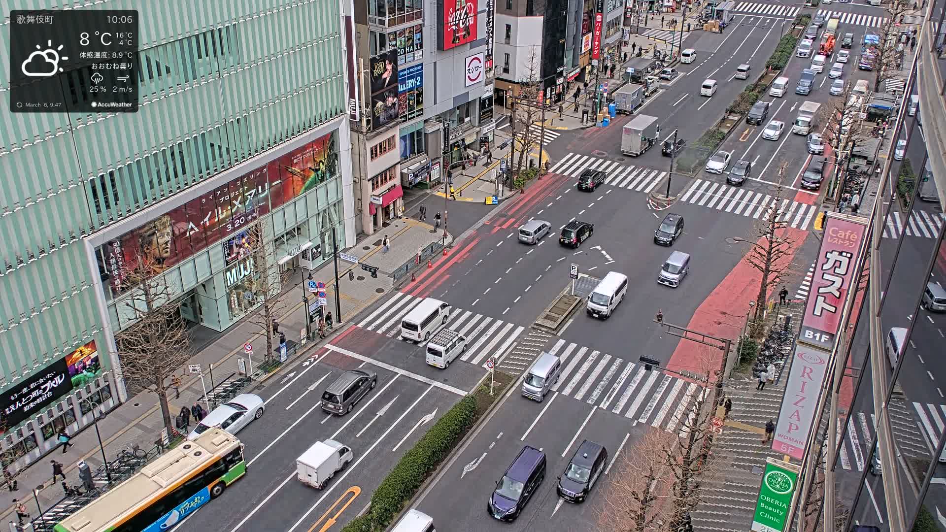 Tokyo, Shinjuku Kabukicho Yasukuni-dori Avenue ( 東京 新宿 歌舞伎町 靖国通り ) Live Cam - 1 Chome, Kabukichō, Shinjuku-ku, Tokyo, Kantō, Honshu, Japan