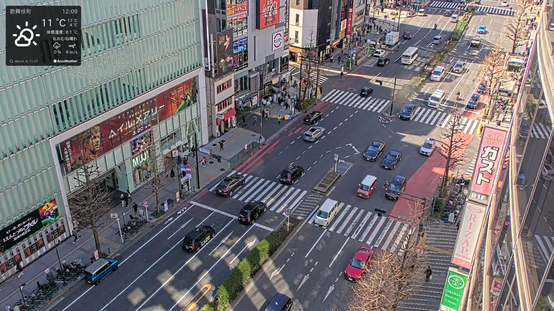 Tokyo, Shinjuku Kabukicho Yasukuni-dori Avenue ( 東京 新宿 歌舞伎町 靖国通り ) Live Cam - 1 Chome, Kabukichō, Shinjuku-ku, Tokyo, Kantō, Honshu, Japan