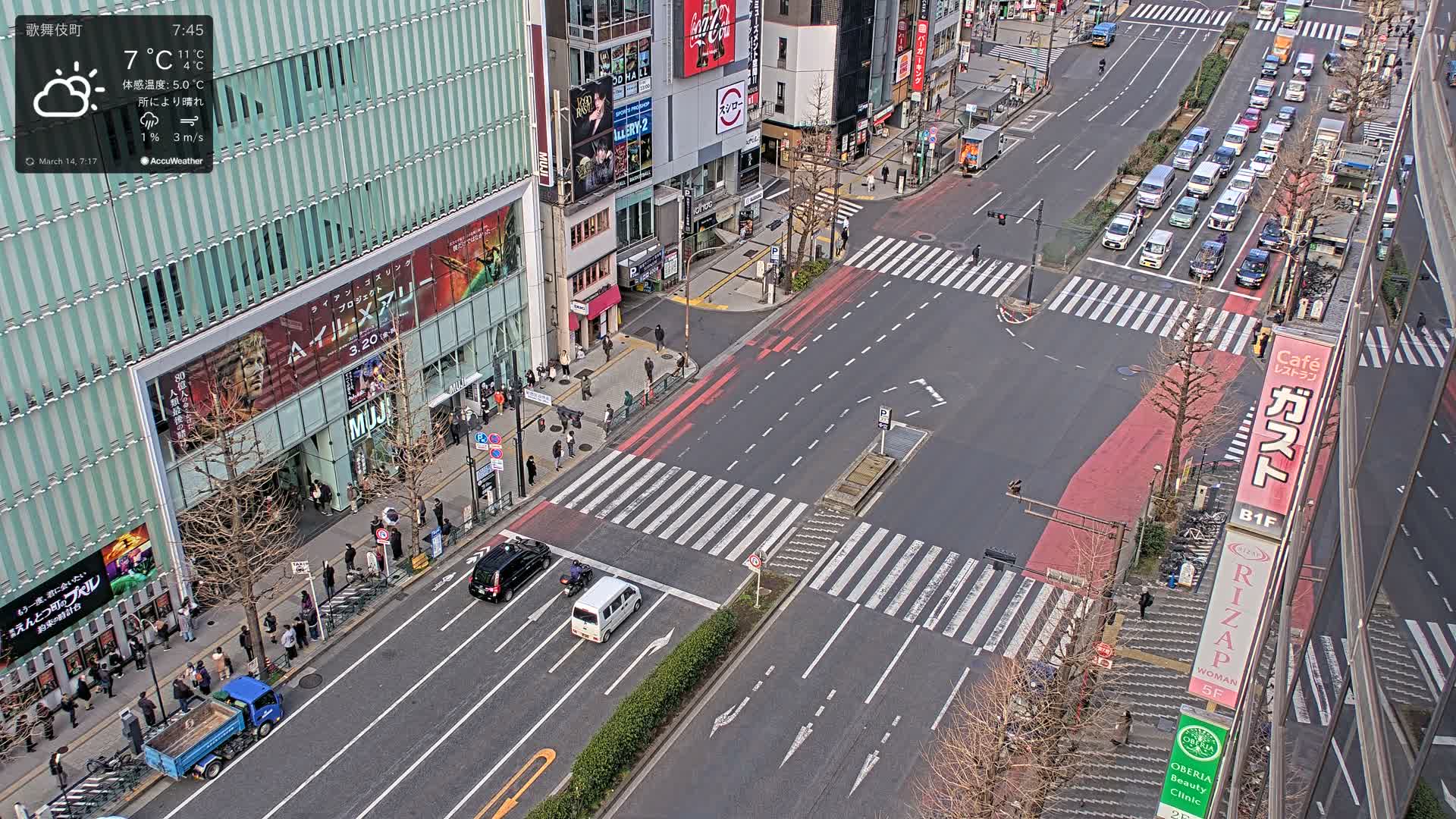 Tokyo, Shinjuku Kabukicho Yasukuni-dori Avenue ( 東京 新宿 歌舞伎町 靖国通り ) Live Cam - 1 Chome, Kabukichō, Shinjuku-ku, Tokyo, Kantō, Honshu, Japan