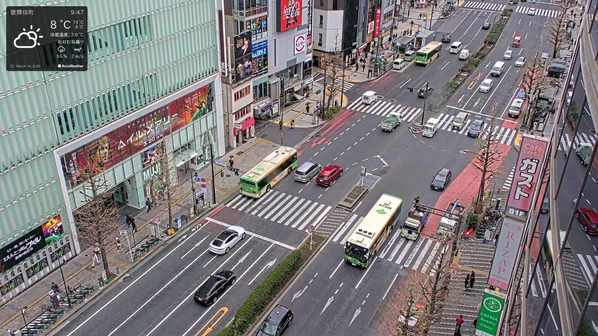 Tokyo, Shinjuku Kabukicho Yasukuni-dori Avenue ( 東京 新宿 歌舞伎町 靖国通り ) Live Cam - 1 Chome, Kabukichō, Shinjuku-ku, Tokyo, Kantō, Honshu, Japan