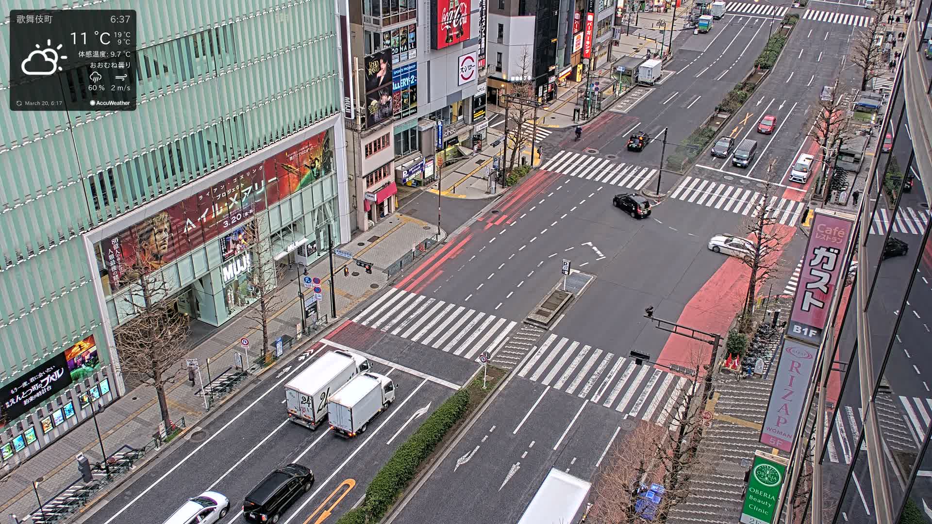 Tokyo, Shinjuku Kabukicho Yasukuni-dori Avenue ( 東京 新宿 歌舞伎町 靖国通り ) Live Cam - 1 Chome, Kabukichō, Shinjuku-ku, Tokyo, Kantō, Honshu, Japan