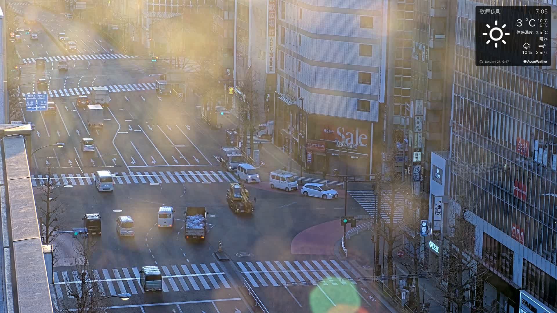 Tokyo, Shinjuku Kabukicho Meiji-dori / Yasukuni-dori Avenue Junction ( 東京 新宿 歌舞伎町 明治通り・靖国通り交差点 ) Live Cam - 1 Chome, Kabukichō, Shinjuku-ku, Tokyo, Kantō, Honshu, Japan