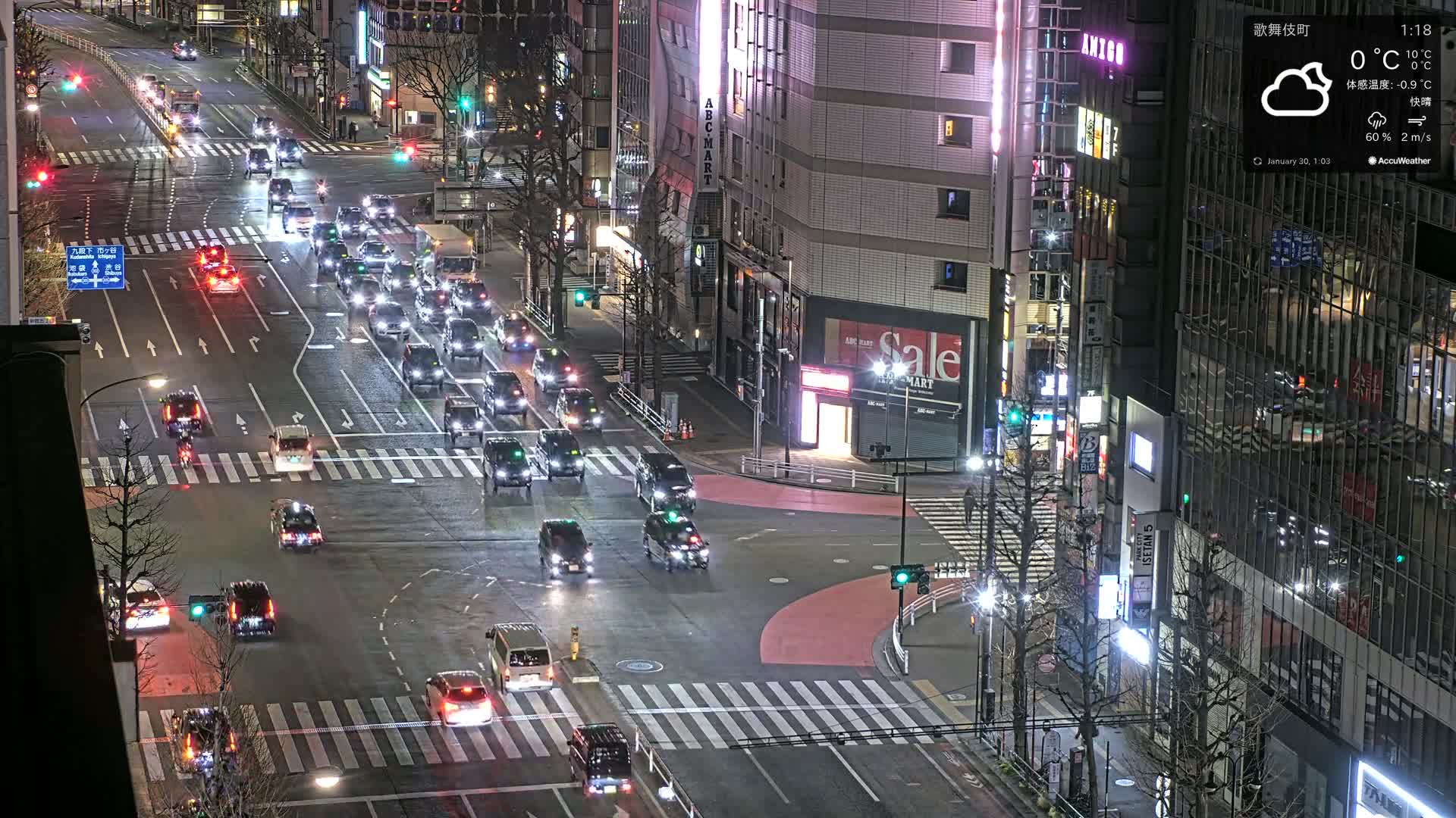 Tokyo, Shinjuku Kabukicho Meiji-dori / Yasukuni-dori Avenue Junction ( 東京 新宿 歌舞伎町 明治通り・靖国通り交差点 ) Live Cam - 1 Chome, Kabukichō, Shinjuku-ku, Tokyo, Kantō, Honshu, Japan