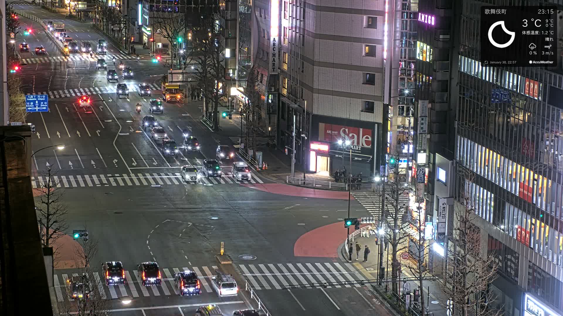 Tokyo, Shinjuku Kabukicho Meiji-dori / Yasukuni-dori Avenue Junction ( 東京 新宿 歌舞伎町 明治通り・靖国通り交差点 ) Live Cam - 1 Chome, Kabukichō, Shinjuku-ku, Tokyo, Kantō, Honshu, Japan