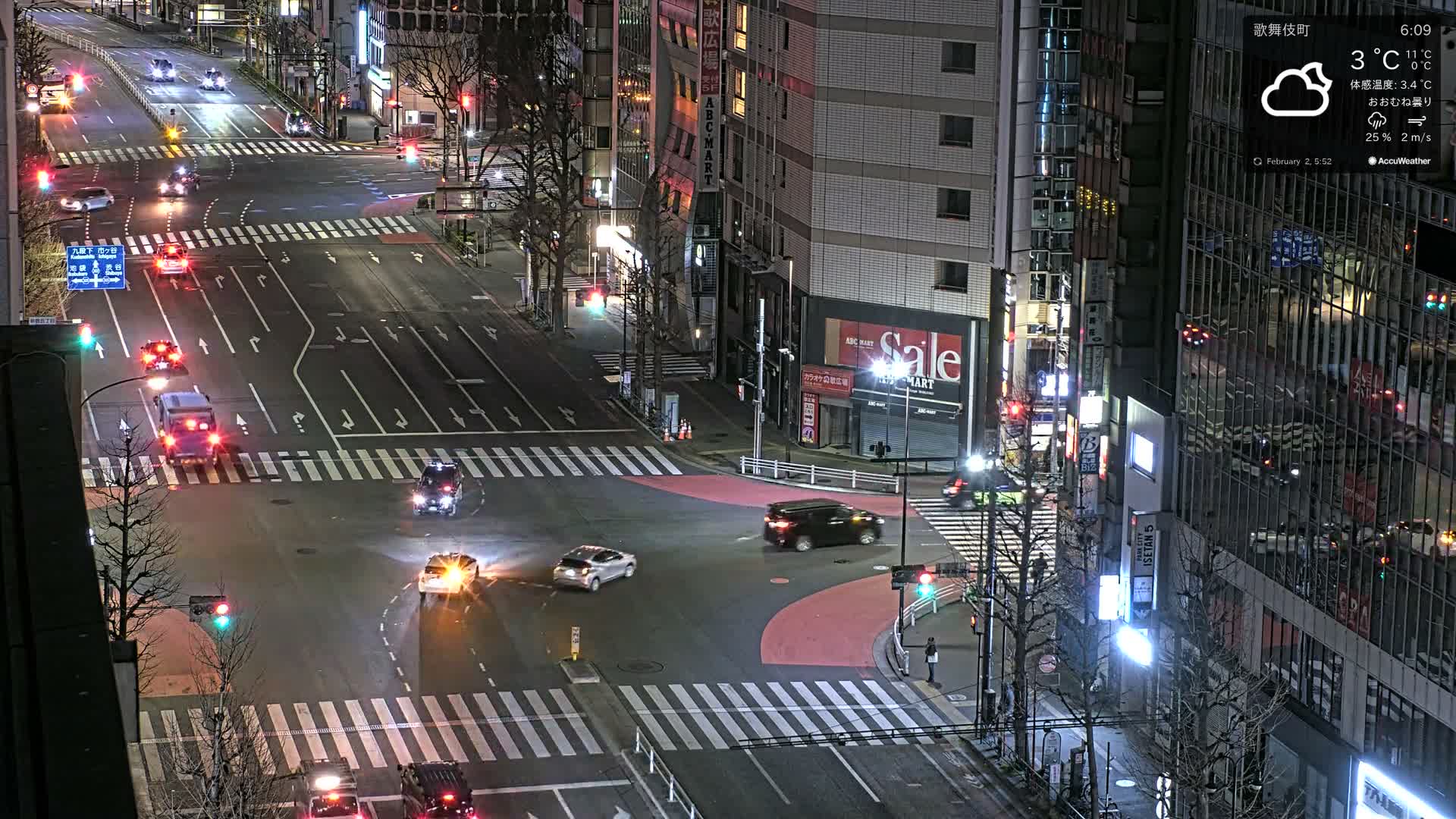 Tokyo, Shinjuku Kabukicho Meiji-dori / Yasukuni-dori Avenue Junction ( 東京 新宿 歌舞伎町 明治通り・靖国通り交差点 ) Live Cam - 1 Chome, Kabukichō, Shinjuku-ku, Tokyo, Kantō, Honshu, Japan