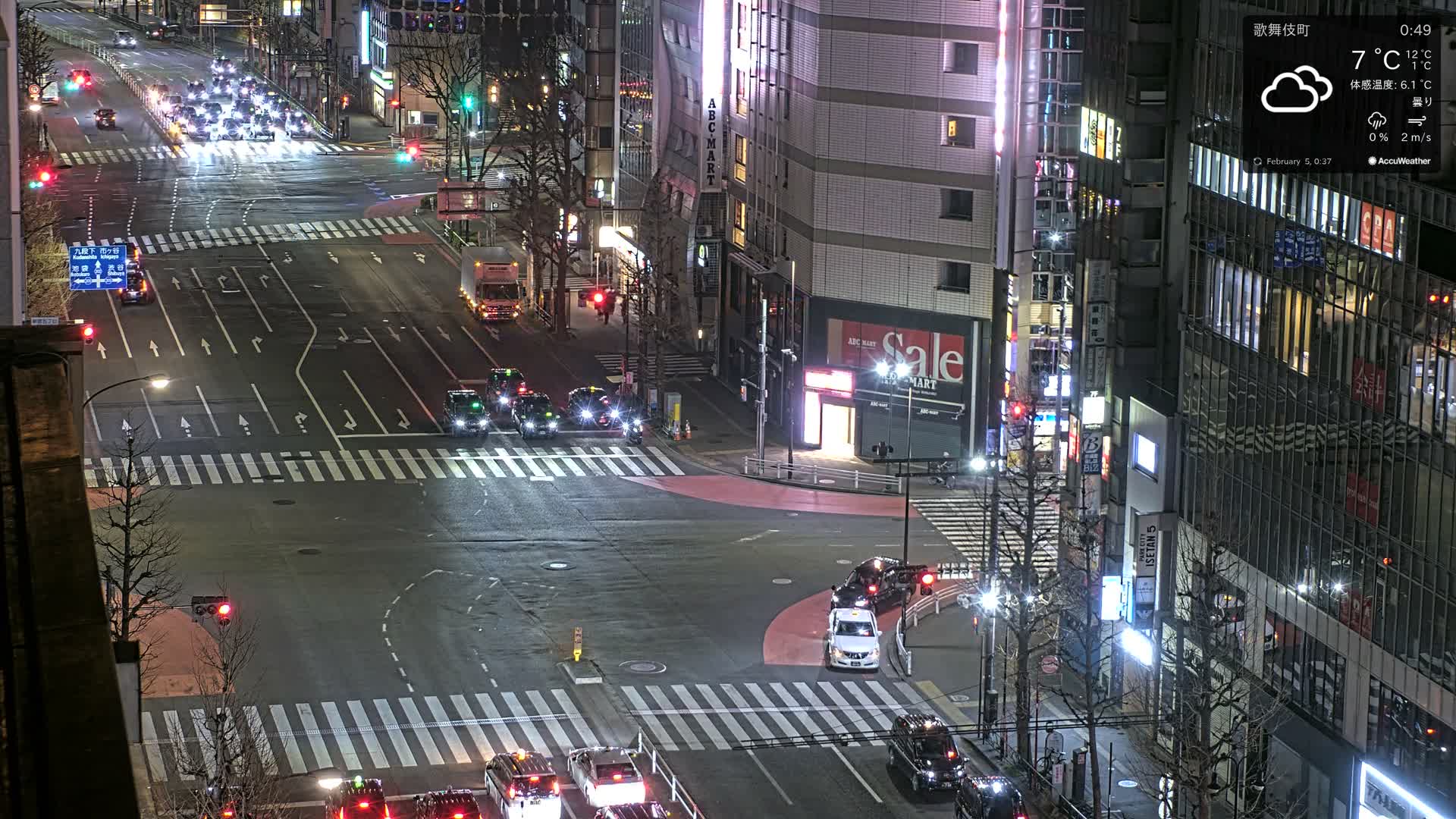 Tokyo, Shinjuku Kabukicho Meiji-dori / Yasukuni-dori Avenue Junction ( 東京 新宿 歌舞伎町 明治通り・靖国通り交差点 ) Live Cam - 1 Chome, Kabukichō, Shinjuku-ku, Tokyo, Kantō, Honshu, Japan