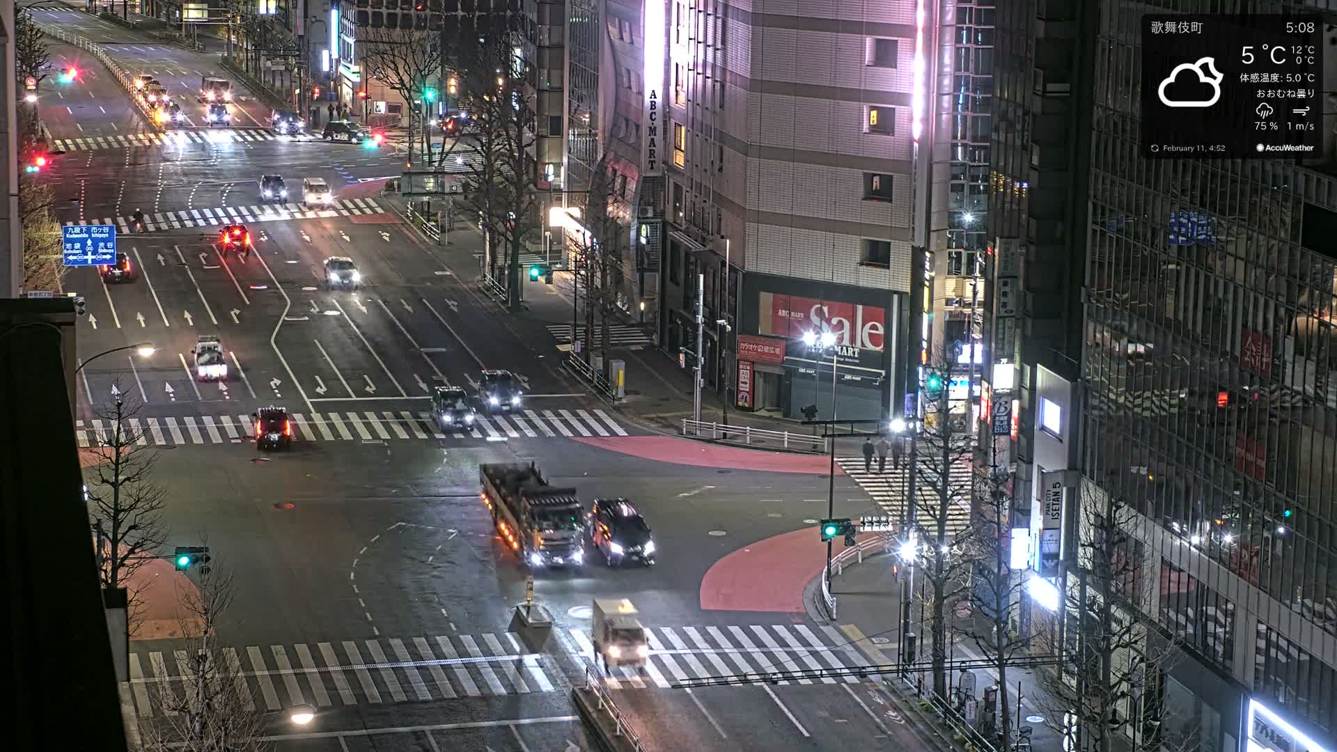 Tokyo, Shinjuku Kabukicho Meiji-dori / Yasukuni-dori Avenue Junction ( 東京 新宿 歌舞伎町 明治通り・靖国通り交差点 ) Live Cam - 1 Chome, Kabukichō, Shinjuku-ku, Tokyo, Kantō, Honshu, Japan