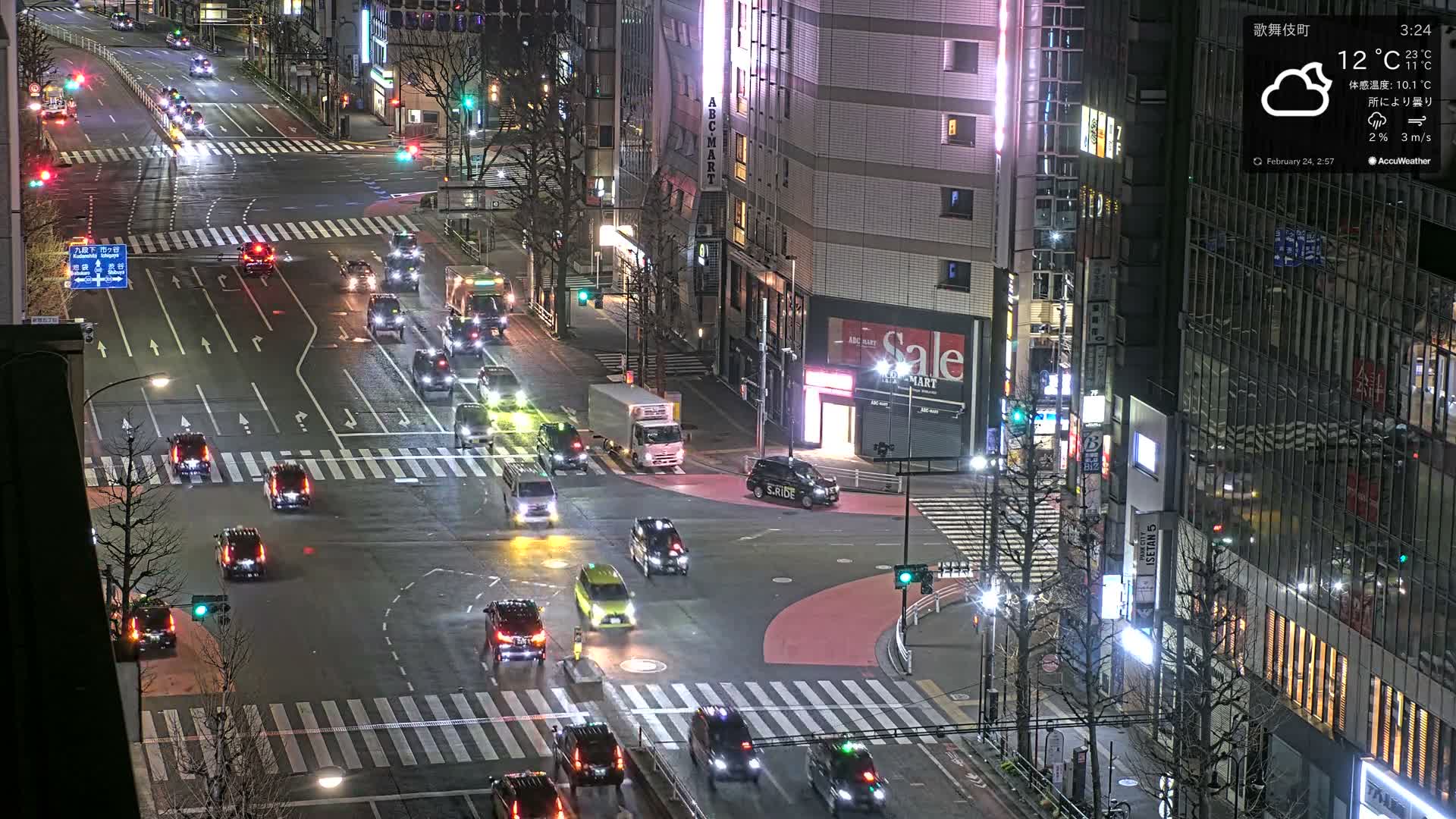 Tokyo, Shinjuku Kabukicho Meiji-dori / Yasukuni-dori Avenue Junction ( 東京 新宿 歌舞伎町 明治通り・靖国通り交差点 ) Live Cam - 1 Chome, Kabukichō, Shinjuku-ku, Tokyo, Kantō, Honshu, Japan