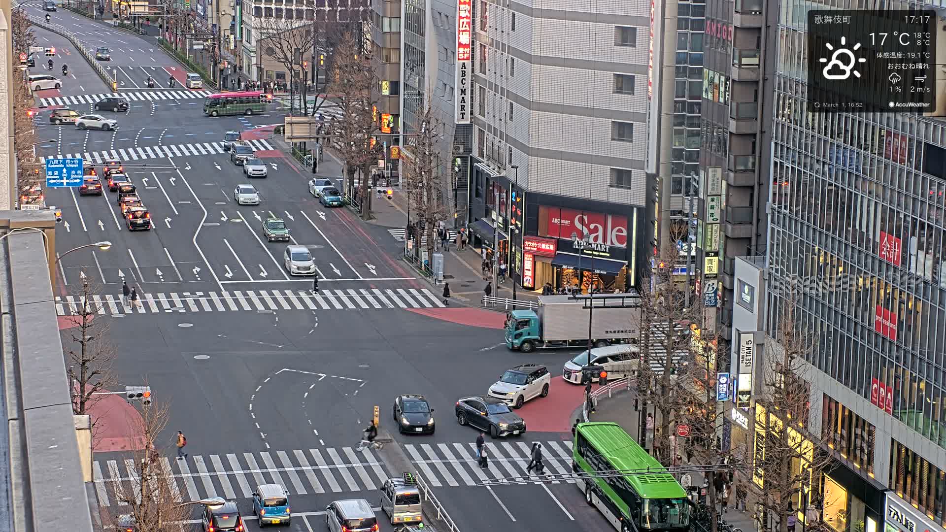 Tokyo, Shinjuku Kabukicho Meiji-dori / Yasukuni-dori Avenue Junction ( 東京 新宿 歌舞伎町 明治通り・靖国通り交差点 ) Live Cam - 1 Chome, Kabukichō, Shinjuku-ku, Tokyo, Kantō, Honshu, Japan
