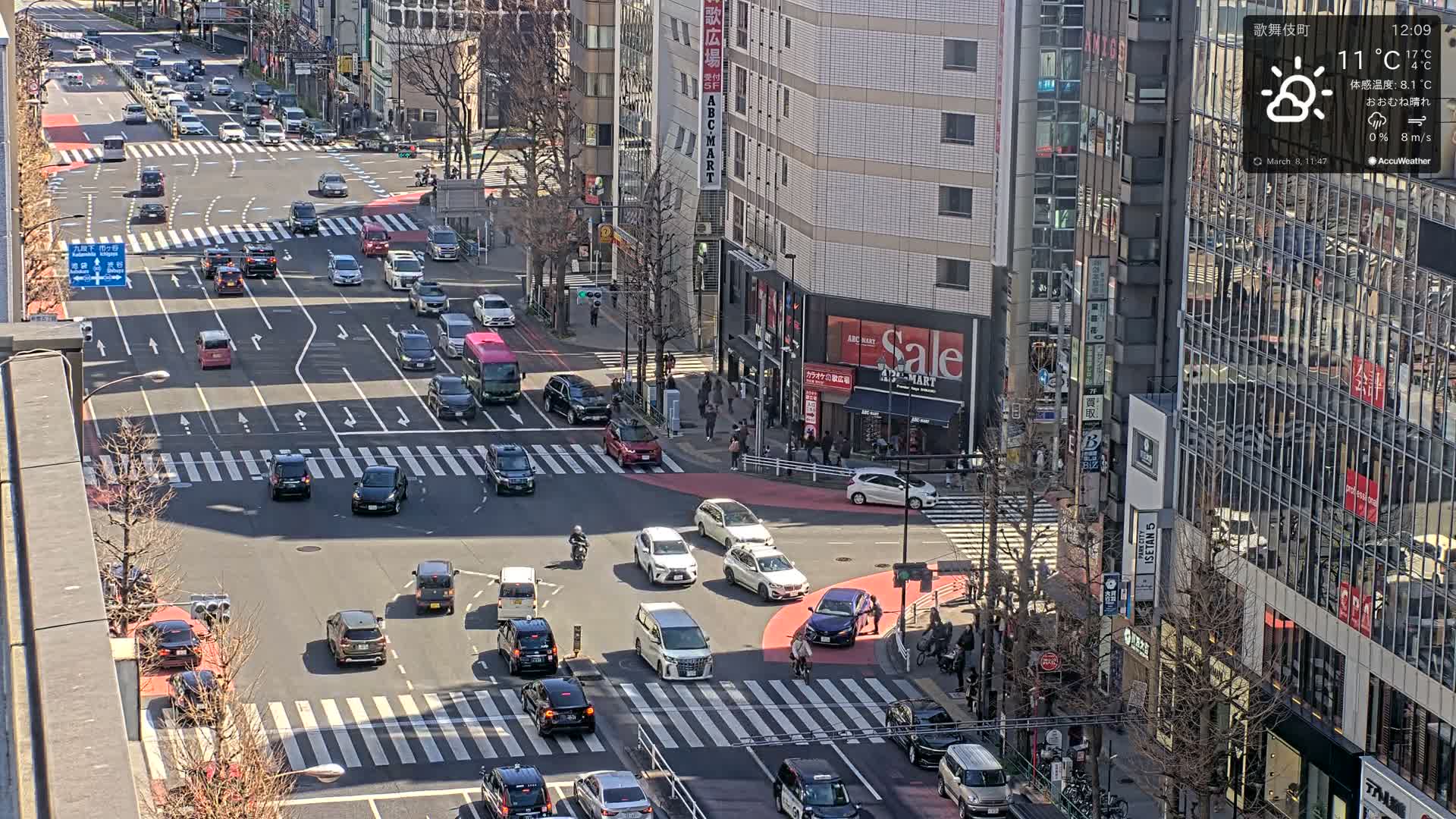 Tokyo, Shinjuku Kabukicho Meiji-dori / Yasukuni-dori Avenue Junction ( 東京 新宿 歌舞伎町 明治通り・靖国通り交差点 ) Live Cam - 1 Chome, Kabukichō, Shinjuku-ku, Tokyo, Kantō, Honshu, Japan