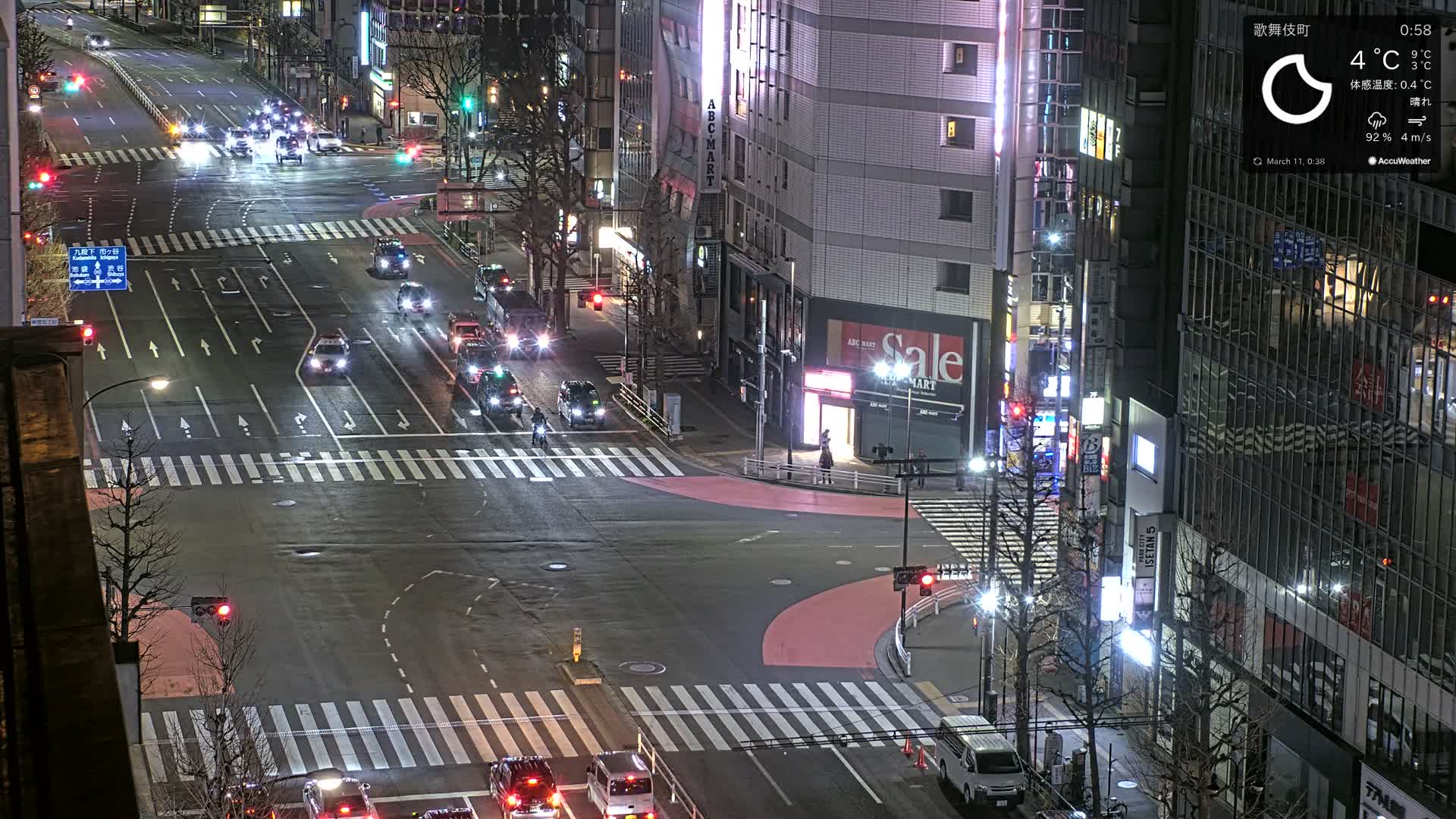 Tokyo, Shinjuku Kabukicho Meiji-dori / Yasukuni-dori Avenue Junction ( 東京 新宿 歌舞伎町 明治通り・靖国通り交差点 ) Live Cam - 1 Chome, Kabukichō, Shinjuku-ku, Tokyo, Kantō, Honshu, Japan