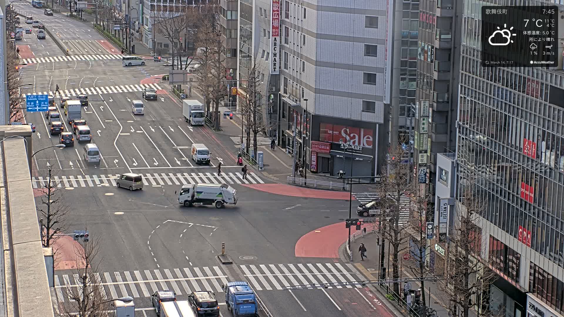 Tokyo, Shinjuku Kabukicho Meiji-dori / Yasukuni-dori Avenue Junction ( 東京 新宿 歌舞伎町 明治通り・靖国通り交差点 ) Live Cam - 1 Chome, Kabukichō, Shinjuku-ku, Tokyo, Kantō, Honshu, Japan