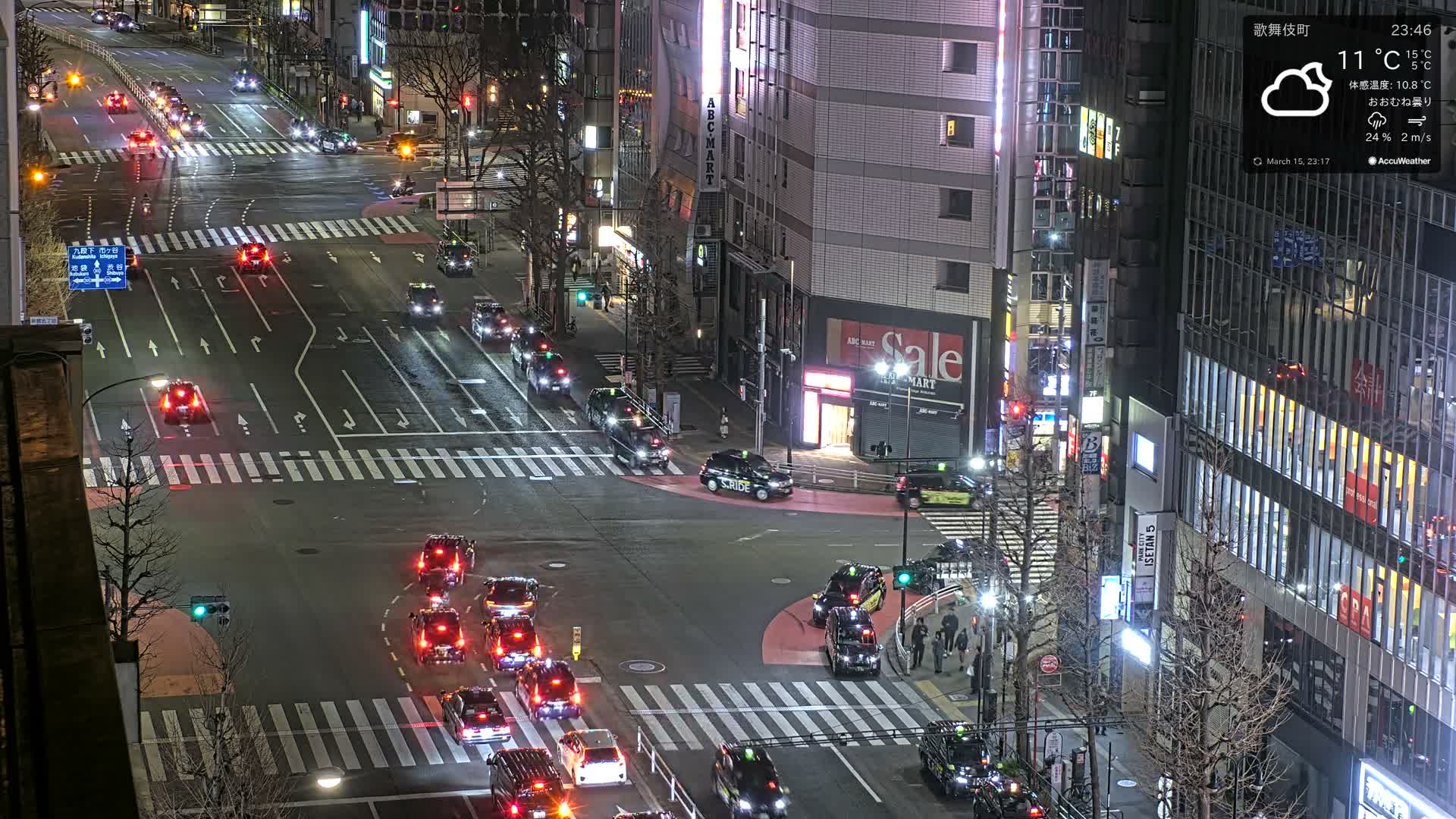Tokyo, Shinjuku Kabukicho Meiji-dori / Yasukuni-dori Avenue Junction ( 東京 新宿 歌舞伎町 明治通り・靖国通り交差点 ) Live Cam - 1 Chome, Kabukichō, Shinjuku-ku, Tokyo, Kantō, Honshu, Japan